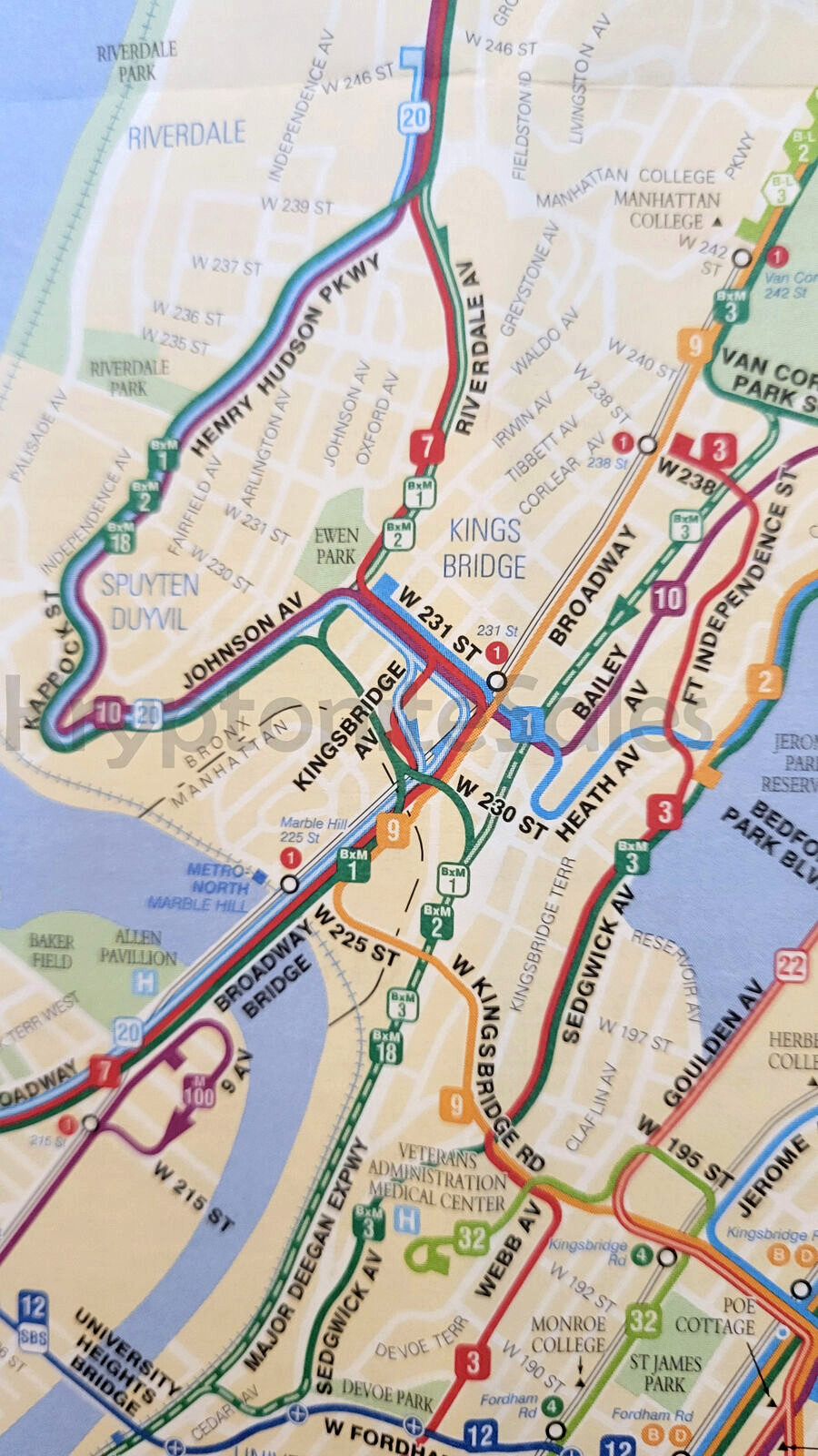 Full Size New York City MTA Transit NY BRONX Bus Route Map Latest Version
