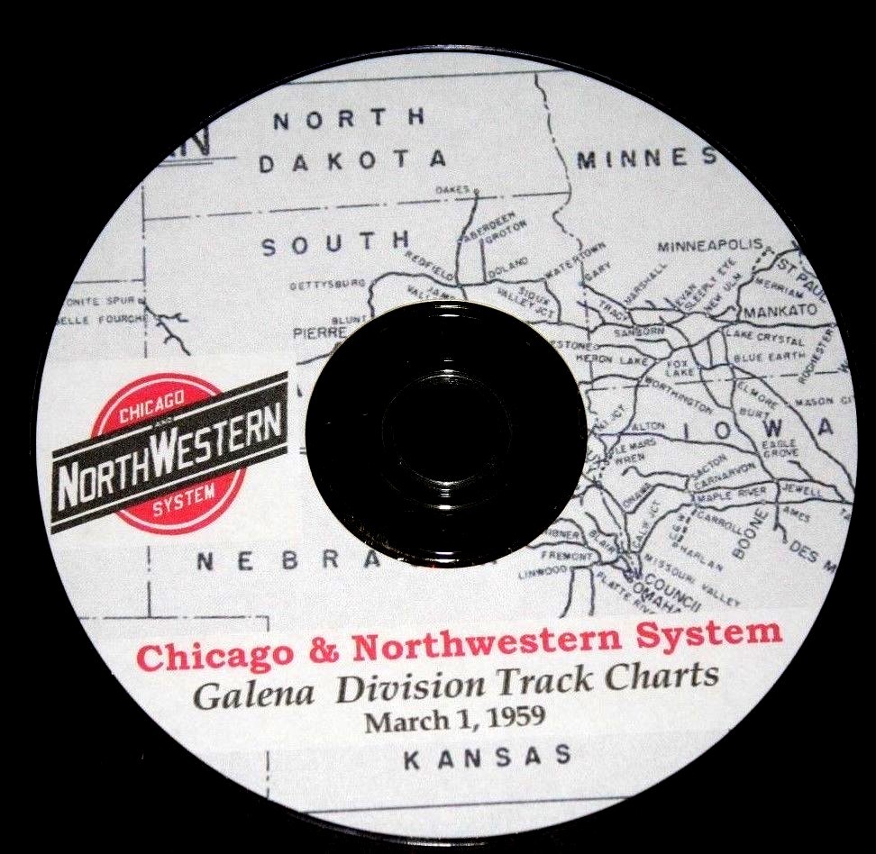 Chicago & Northwestern RR 1959 Galena Division Track Chart PDF Pages on DVD