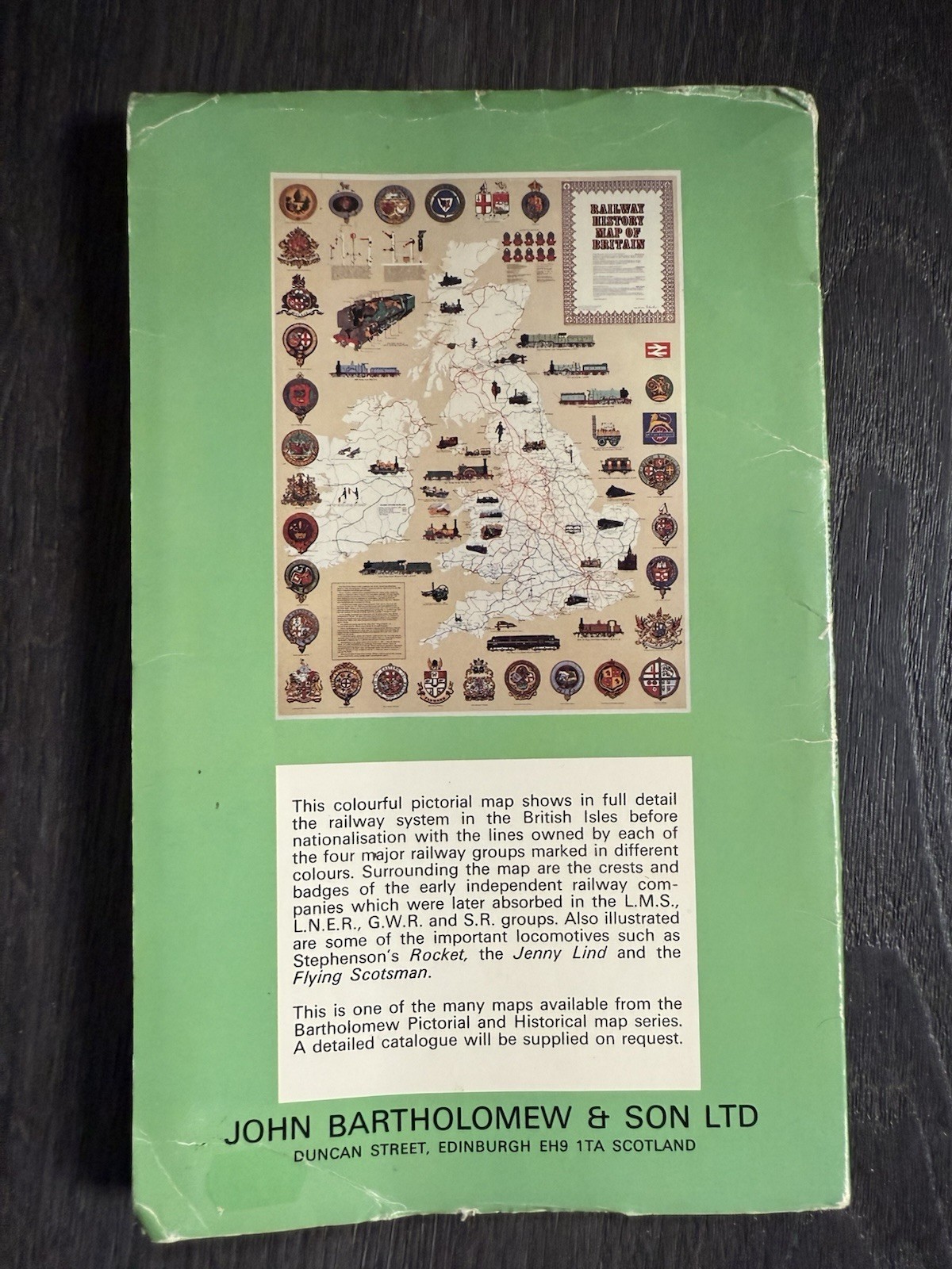 Bartholomew Railway History Map of Britain Vintage Railwayana
