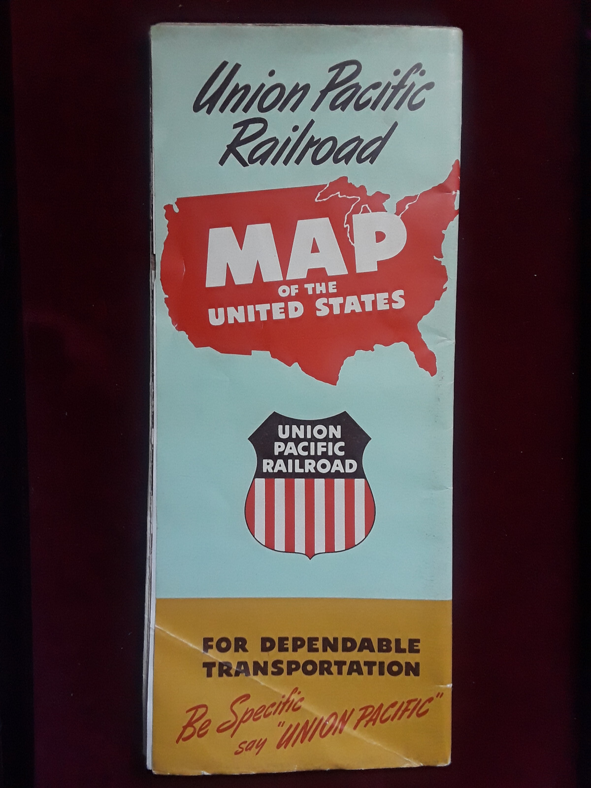 Vintage 1958 Union Pacific Railroad Map of the United States by Rand McNally