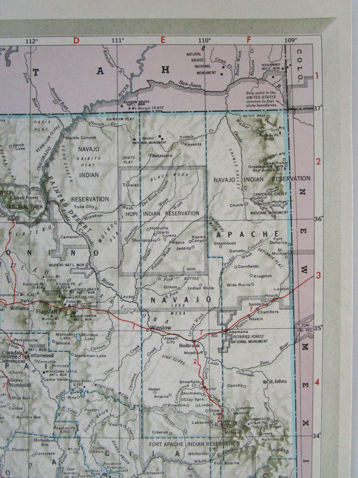 AL AZ Vintage 1951 ALABAMA RAILROAD Map. MERIDIAN BIGBEE RIVER RR or ARIZONA