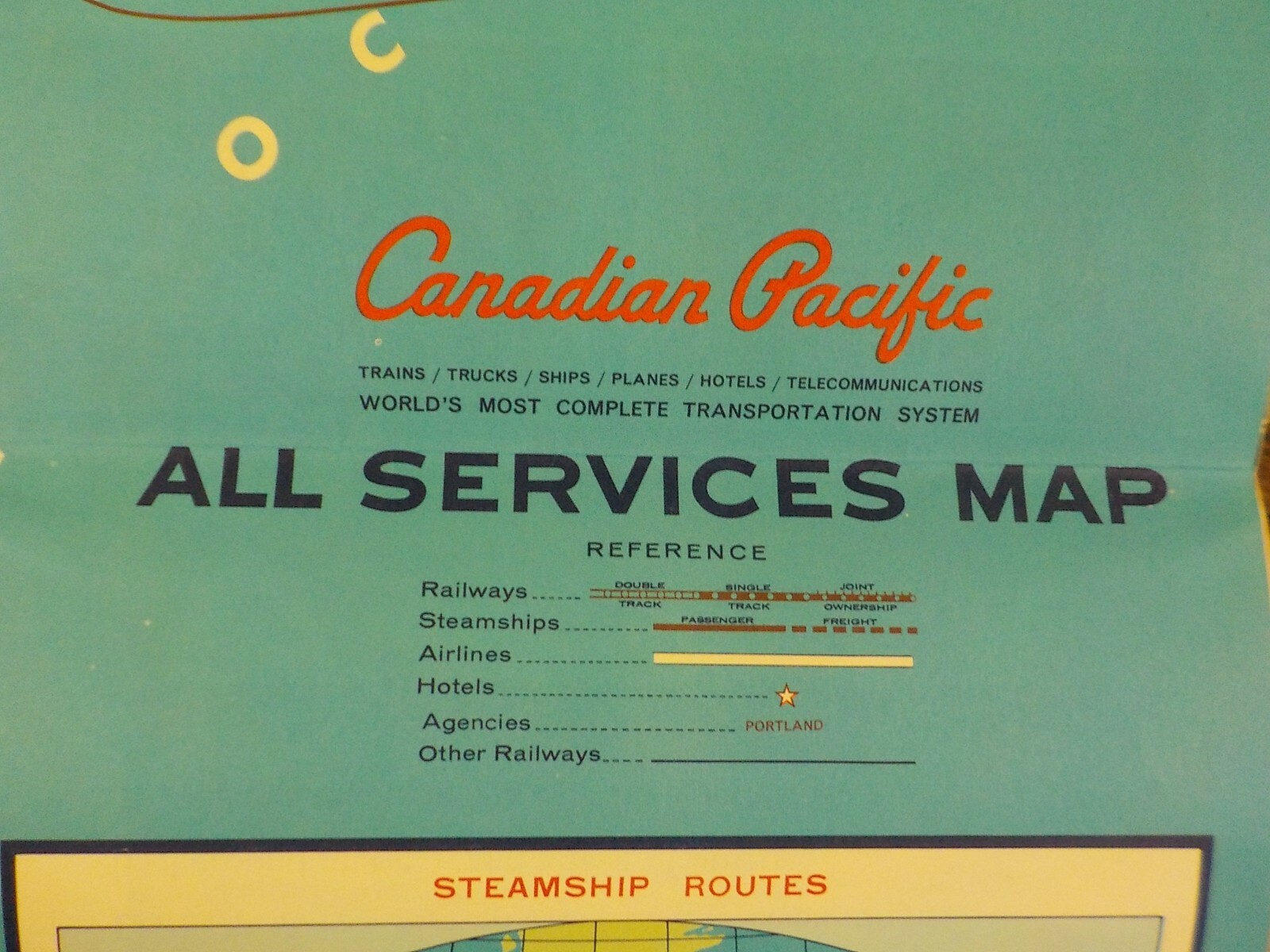 Map Canadian Pacific All Services Map 1967 Foldout Map