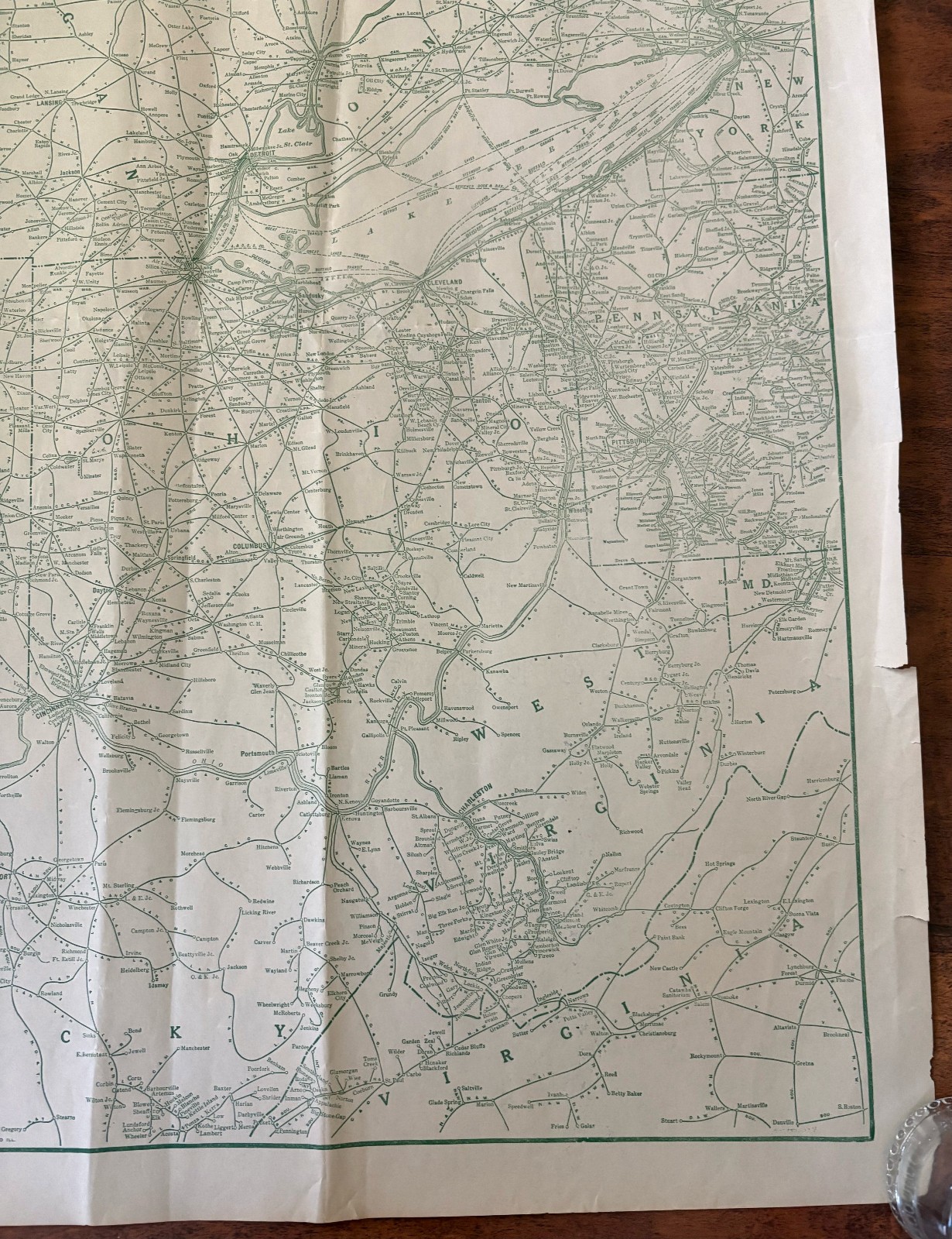 1923 Eugene Morris Railroad Map Central Frieight Assoc Junction Terminal Points