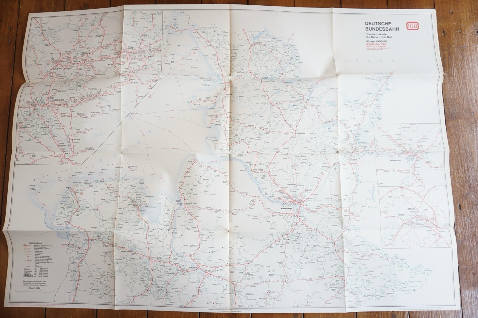 1984 – 1991 Germany Deutsche DB Railway Bus Map Collection Railwayana