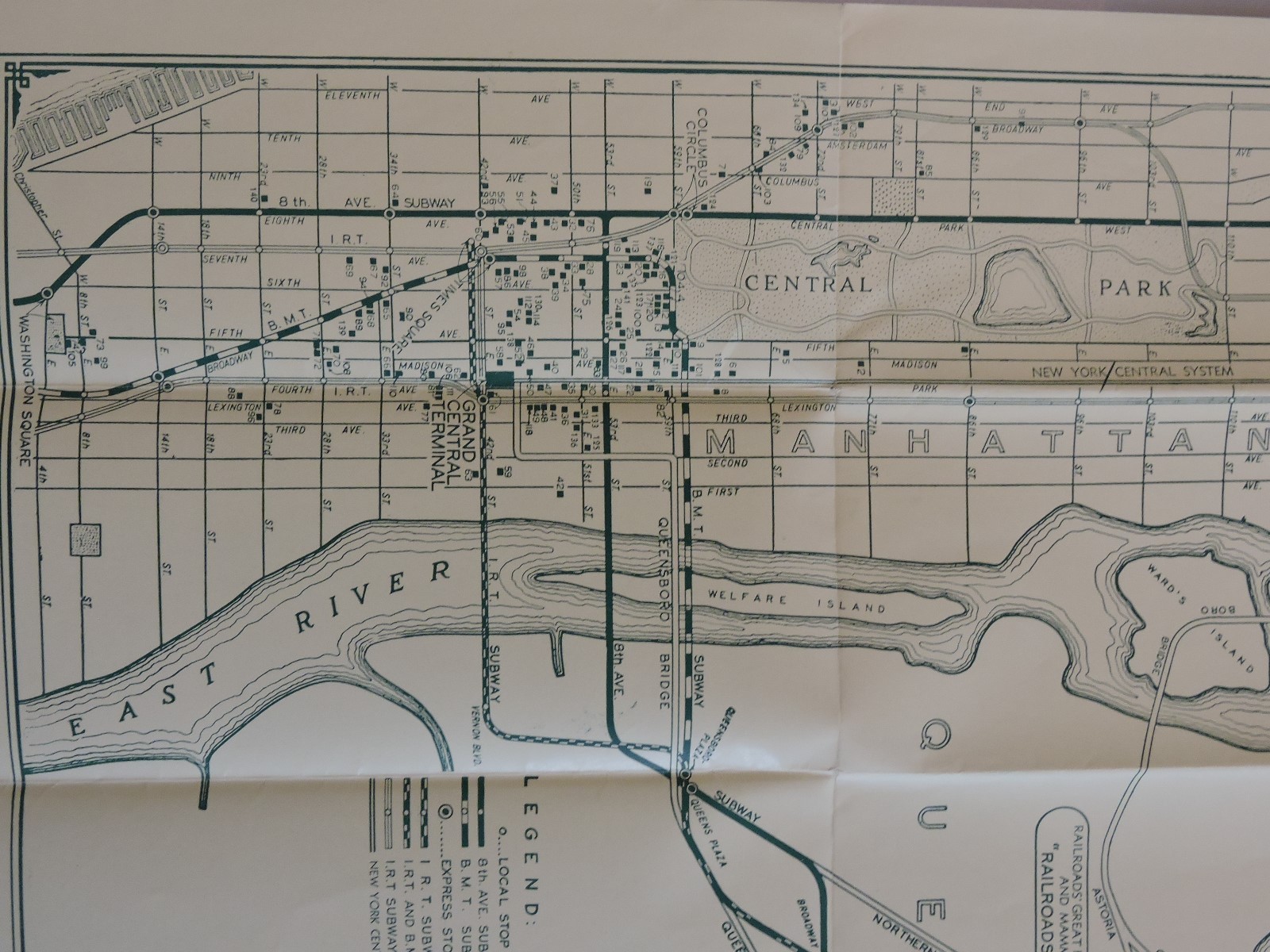 Rare 1940 1939 Worlds Fair 18×24 Subway MAP Railroad