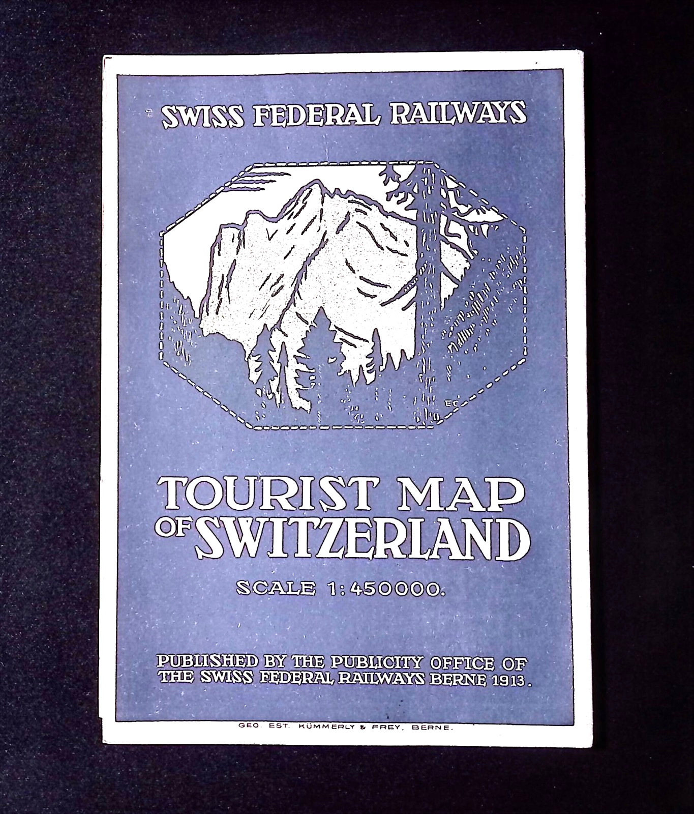 Original 1913 Swiss Federal Railways Tourist Map Of Switzerland Golden Age Rail