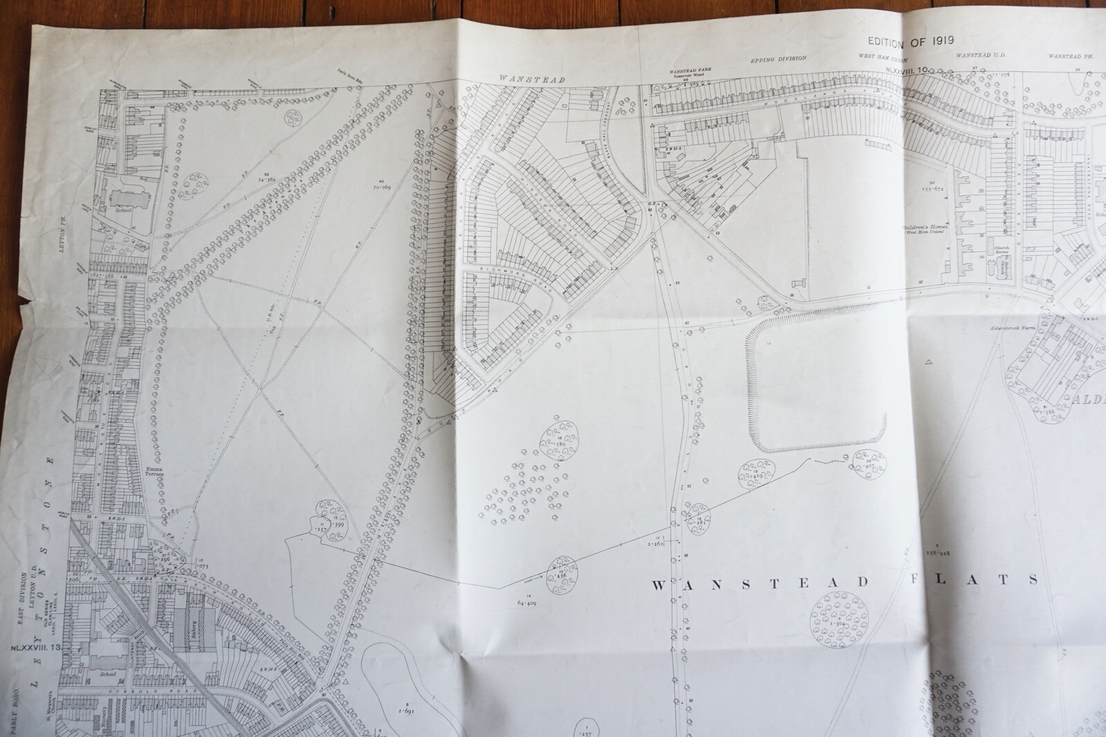 1919 Wanstead Essex Great Eastern Railway OS Railway Map