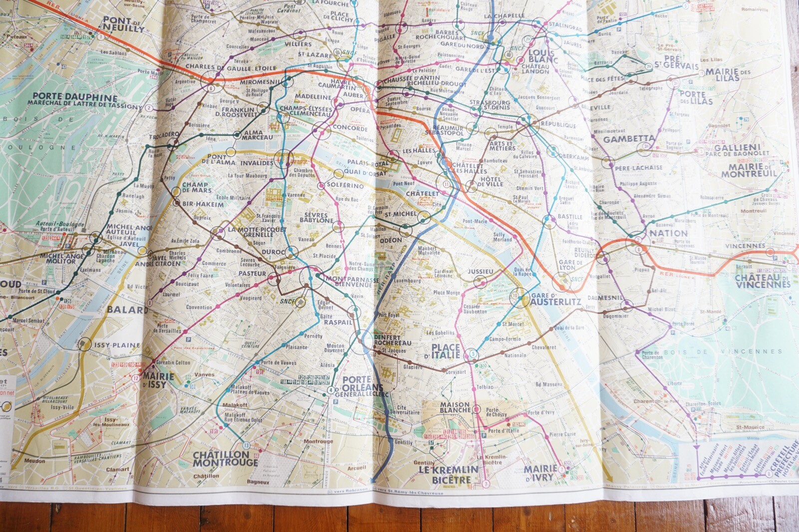 1982 France RATP Metro Underground Tube Map Railway Quad Poster