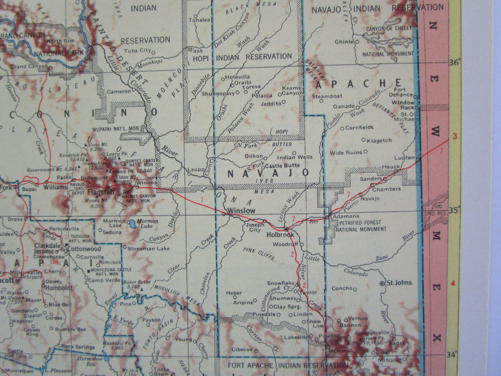 AL AZ Vintage 1952 ALABAMA RAILROAD Map. CHATTAHOOCHEE VALLEY RR or ARIZONA