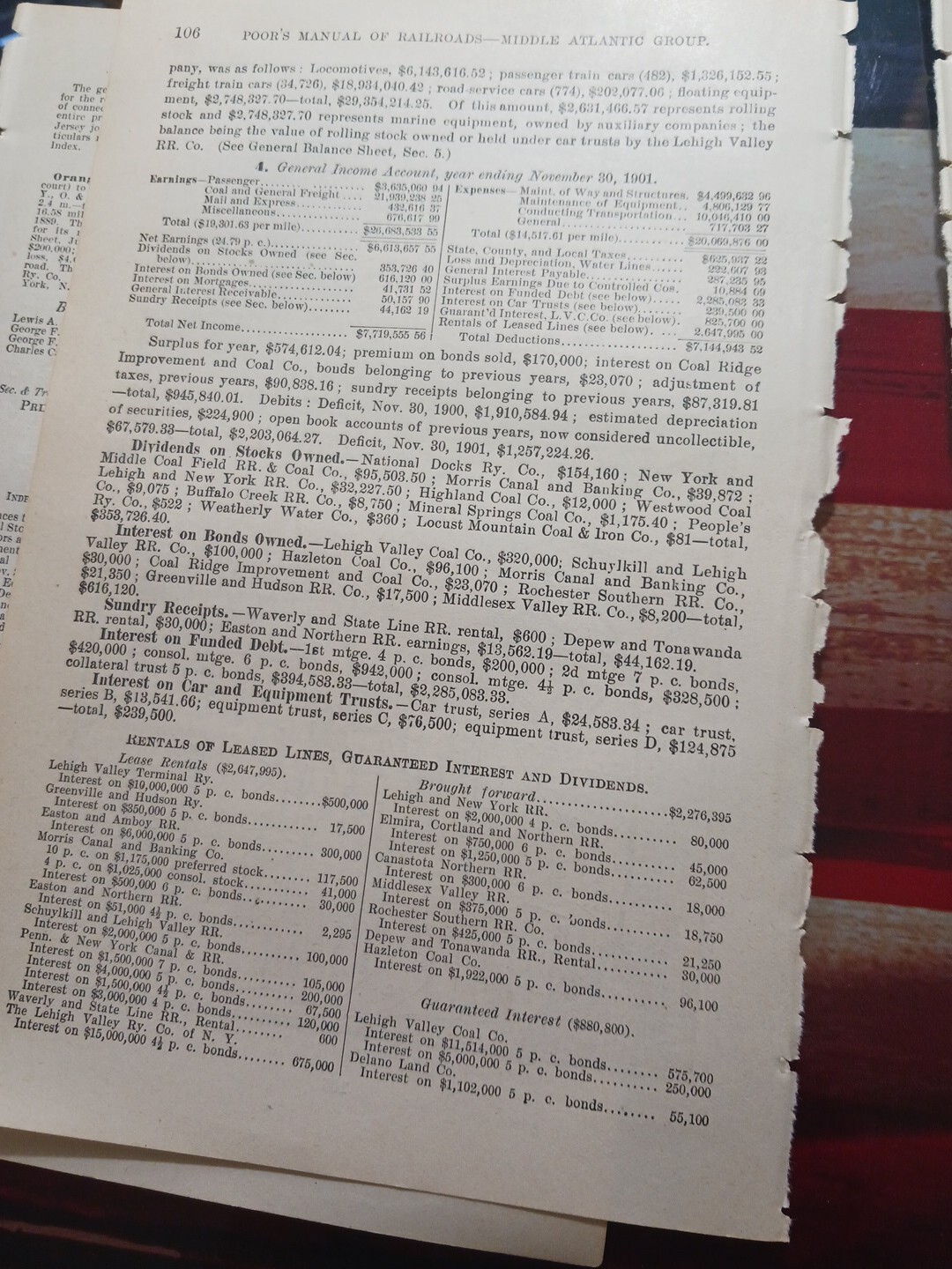 1902 Train Route Map + Report LEHIGH VALLEY RAILROAD Connell Seneca Coal Co.