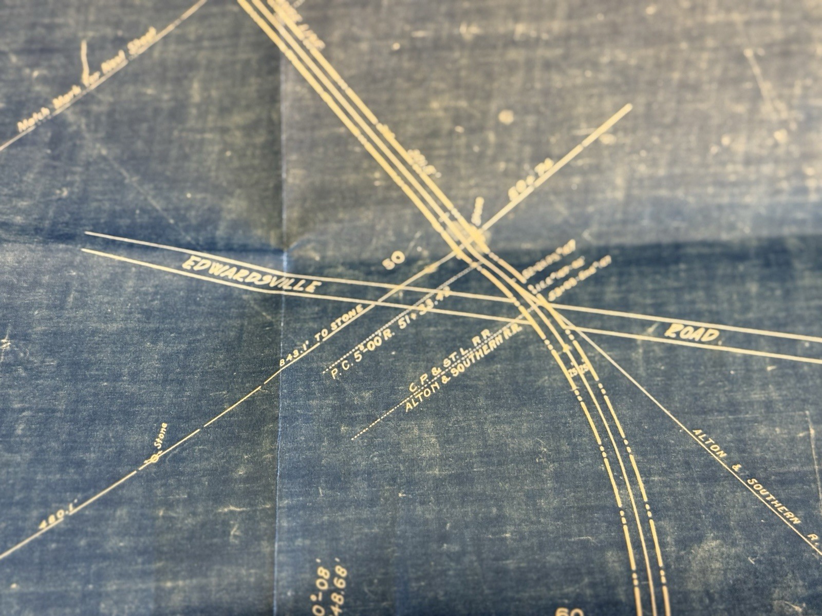 Chicago Peoria St. Louis Right of Way Track Map C P&St L RR 1919 Springfield Ill