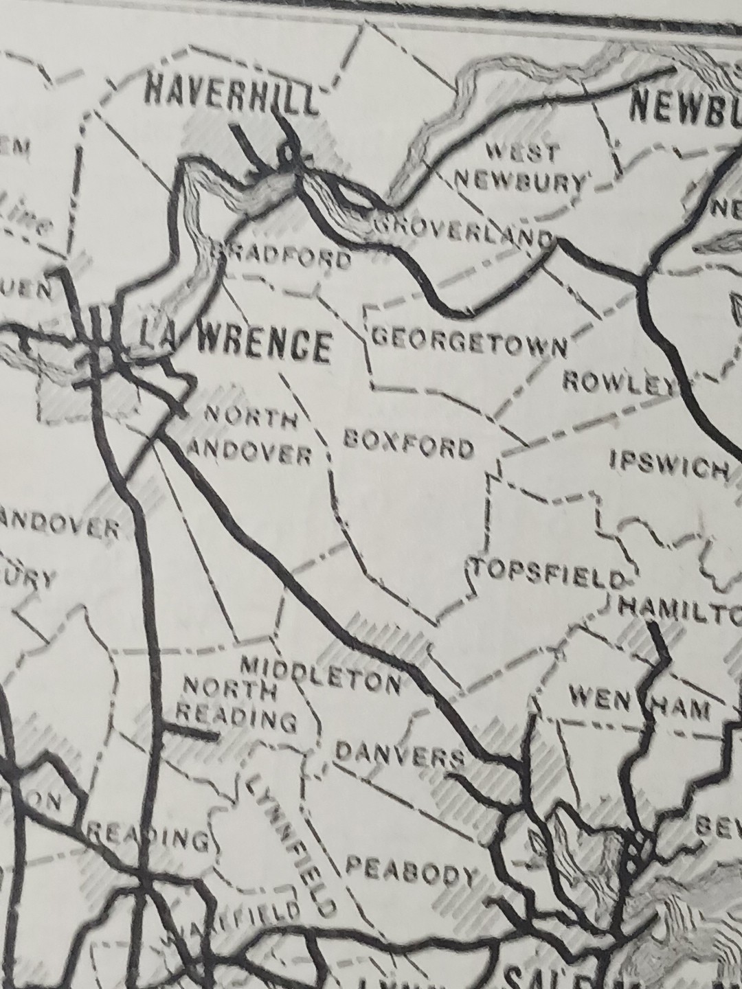 1905 Map BOSTON NORTHERN & OLD COLONY STREET RAILWAY COMPANY Massachusetts