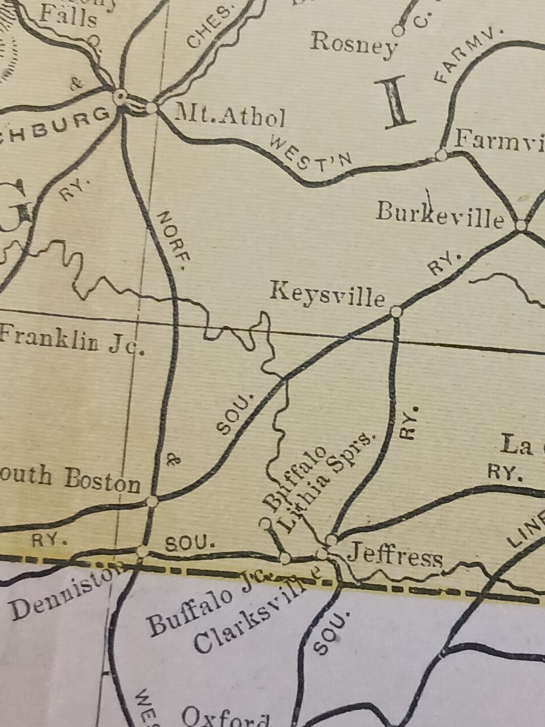 1906 Dated Train Route Map WEST VIRGINIA MARYLAND all Railroad Lines 11″×9″