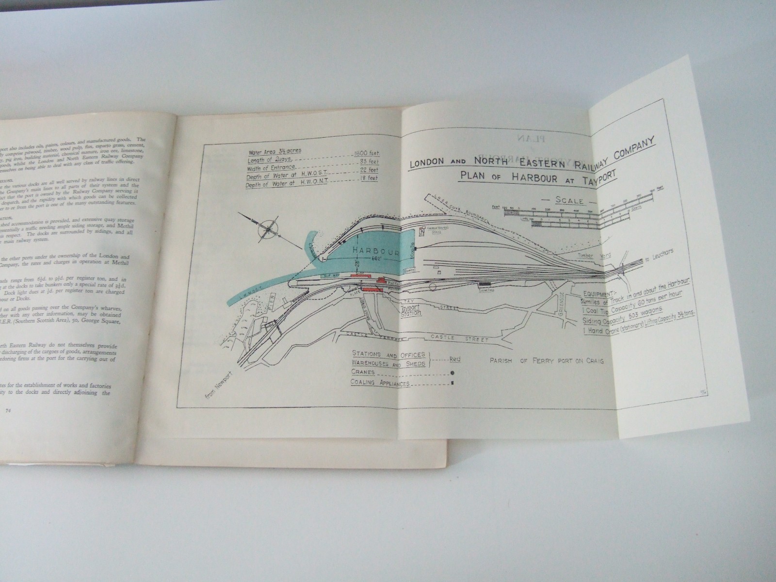 1928 Ports of the LNER Book. 9 Fold-Out Dock Plans, Map, Steamships, Dock sizes.