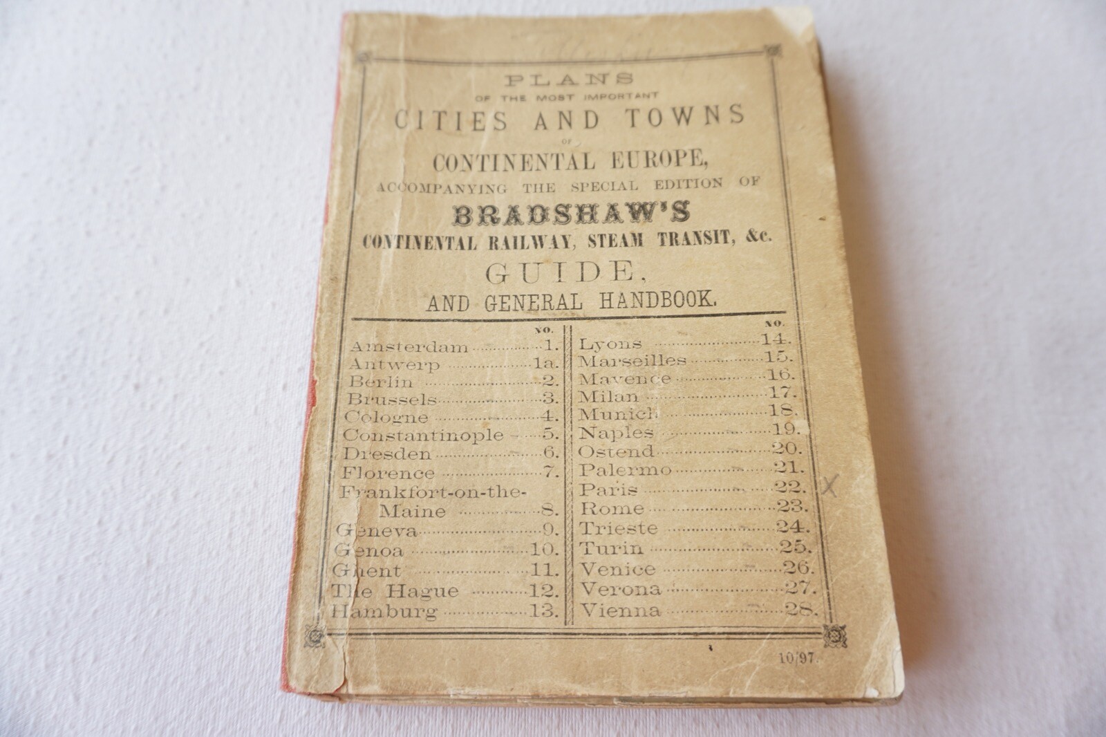 1897 Bradshaws Cities Towns Plans of Continental Europe – Railway Guide Maps