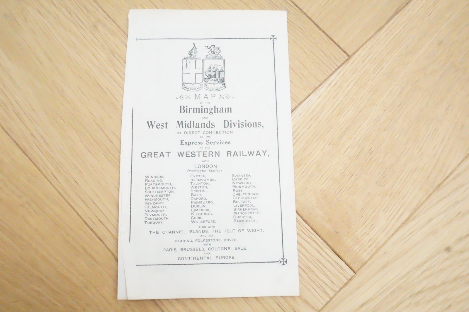 1913 GWR Birmingham & West Midlands Original Railway Map