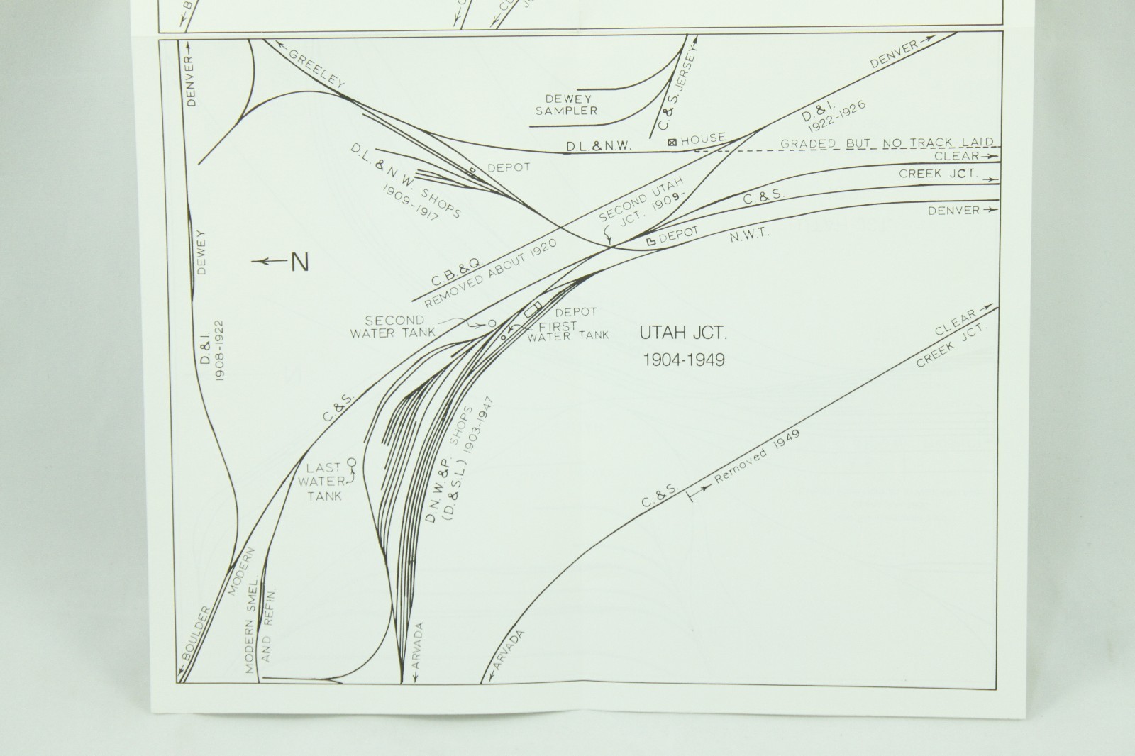 Vintage Utah JCT Timeline 1870-1949 1981 Railroad Map