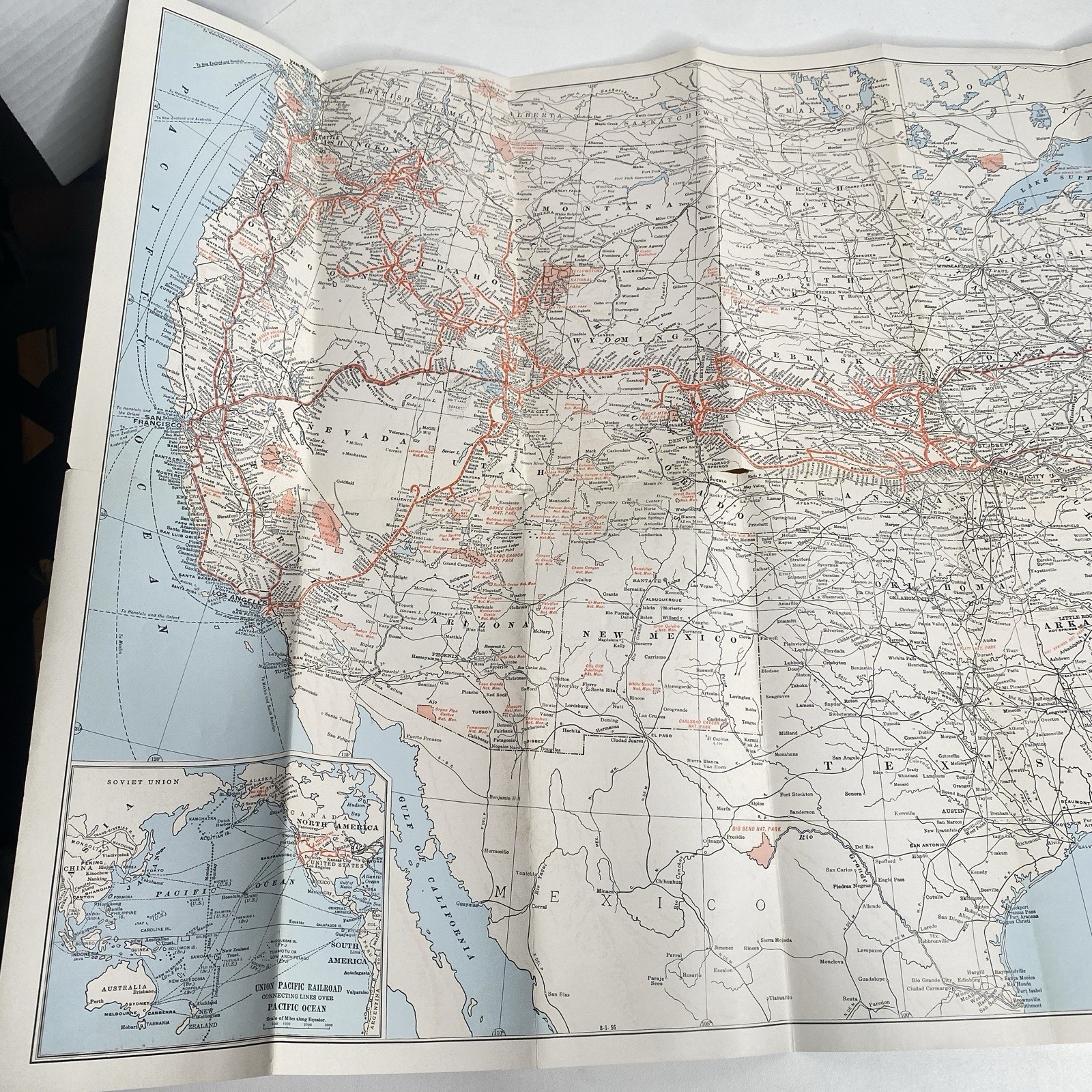 1956 UNION PACIFIC RAILROAD United States Map Train Connections Photos History