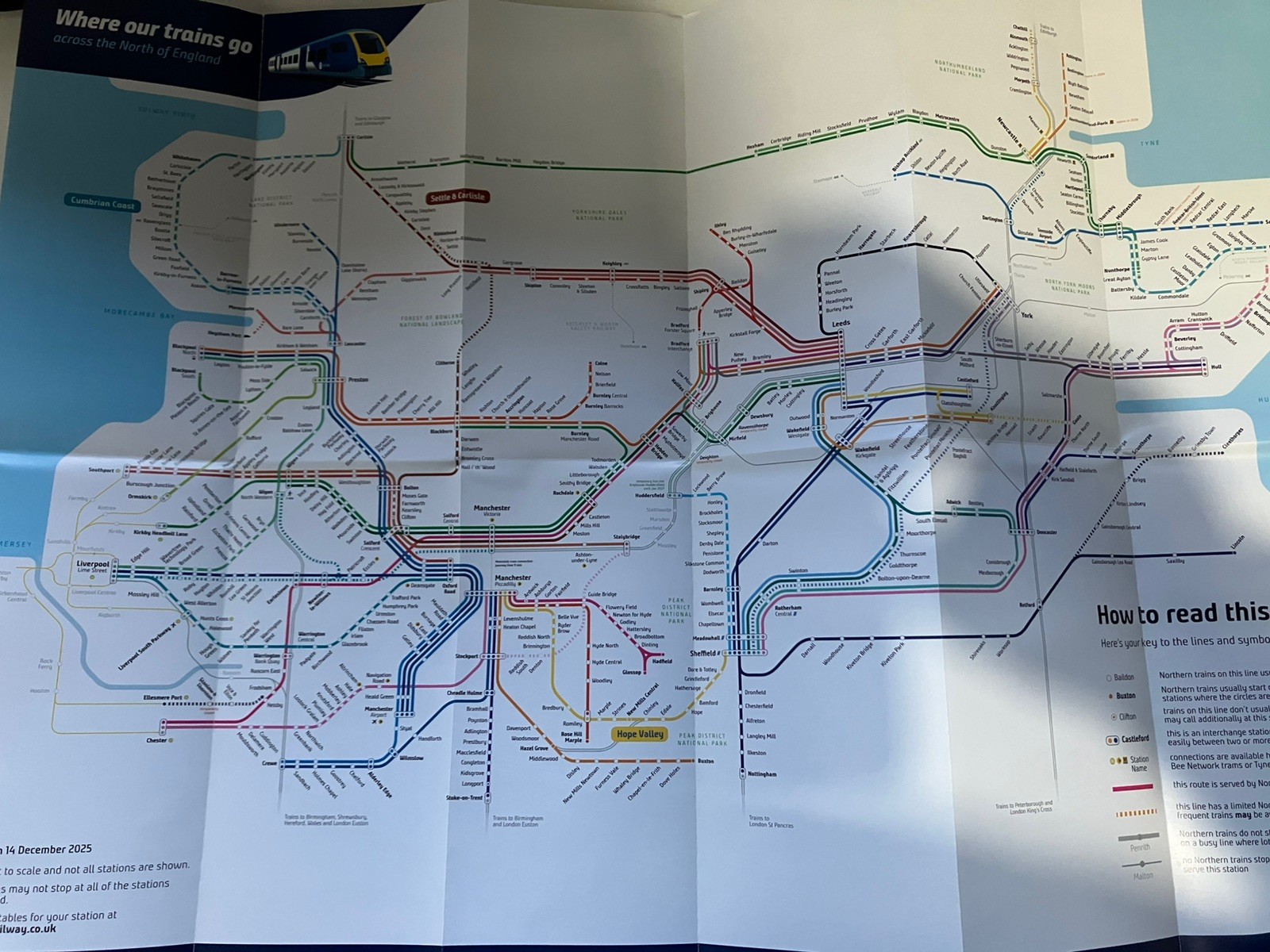 Northern Rail network map and guide December 2025