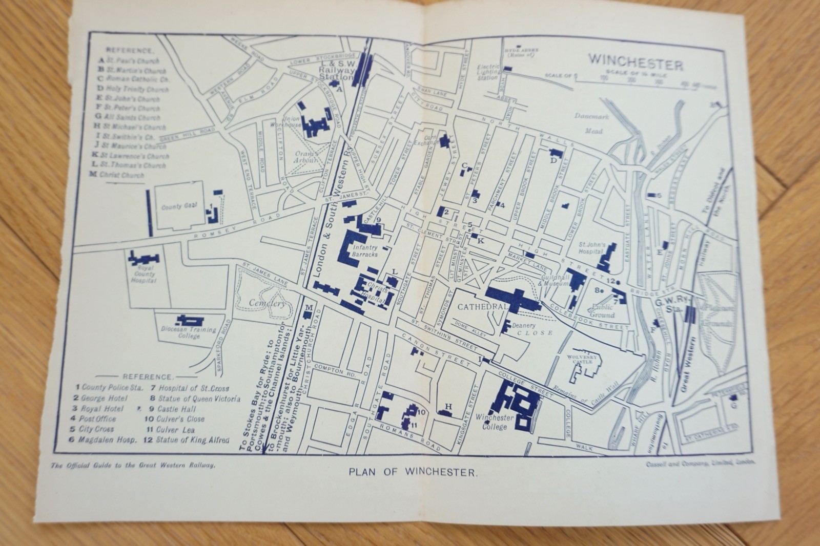 1909 GWR Winchester Original Railway Map