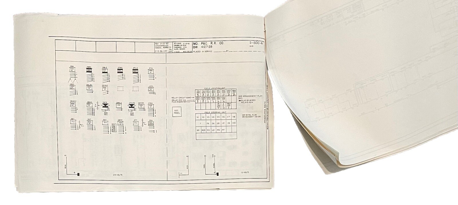Twenty Original Pacific Railroad Company Engineering Blueprints / Maps