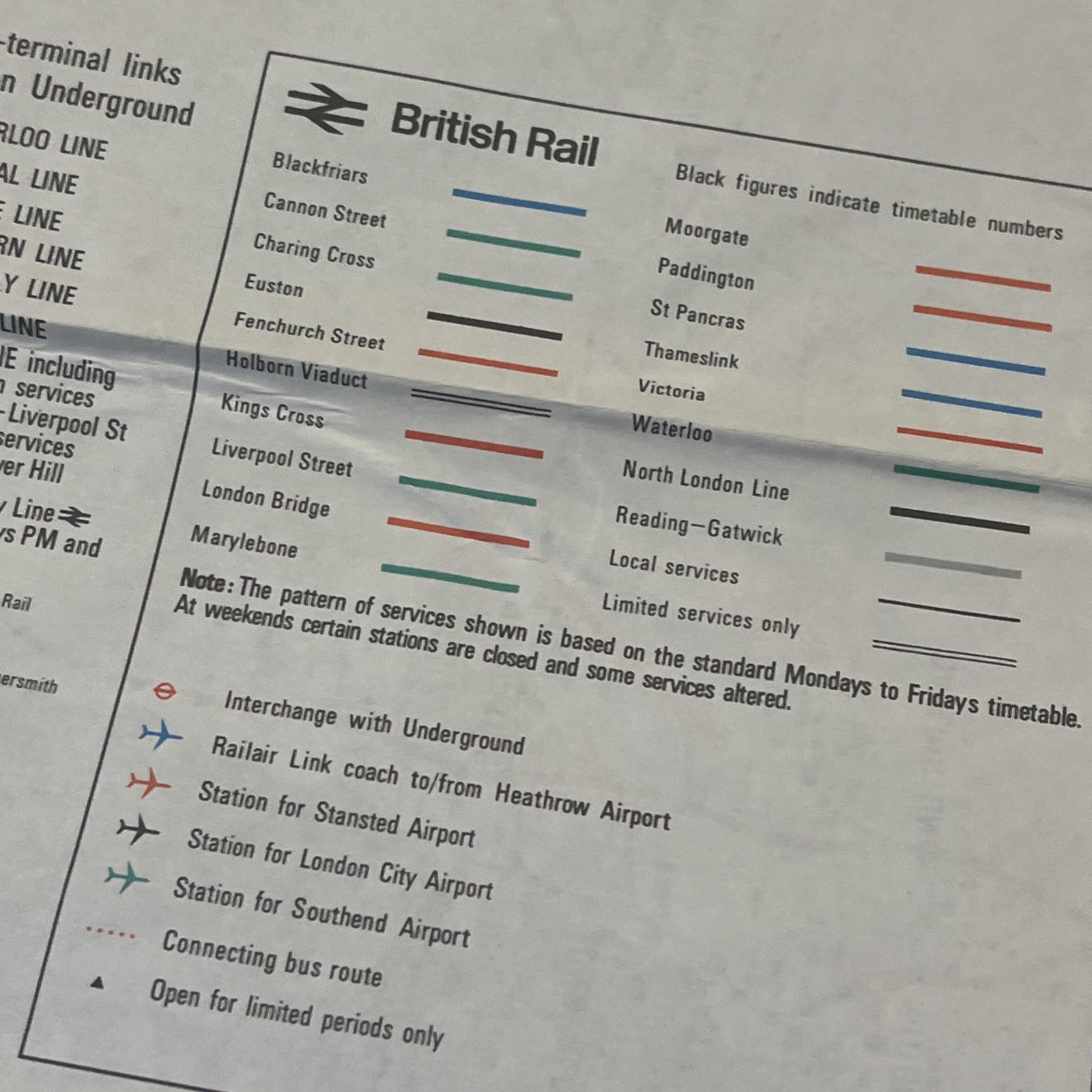 British Rail Passenger Map 1989 London, Midlands, Wales, Scotland Detailed Maps