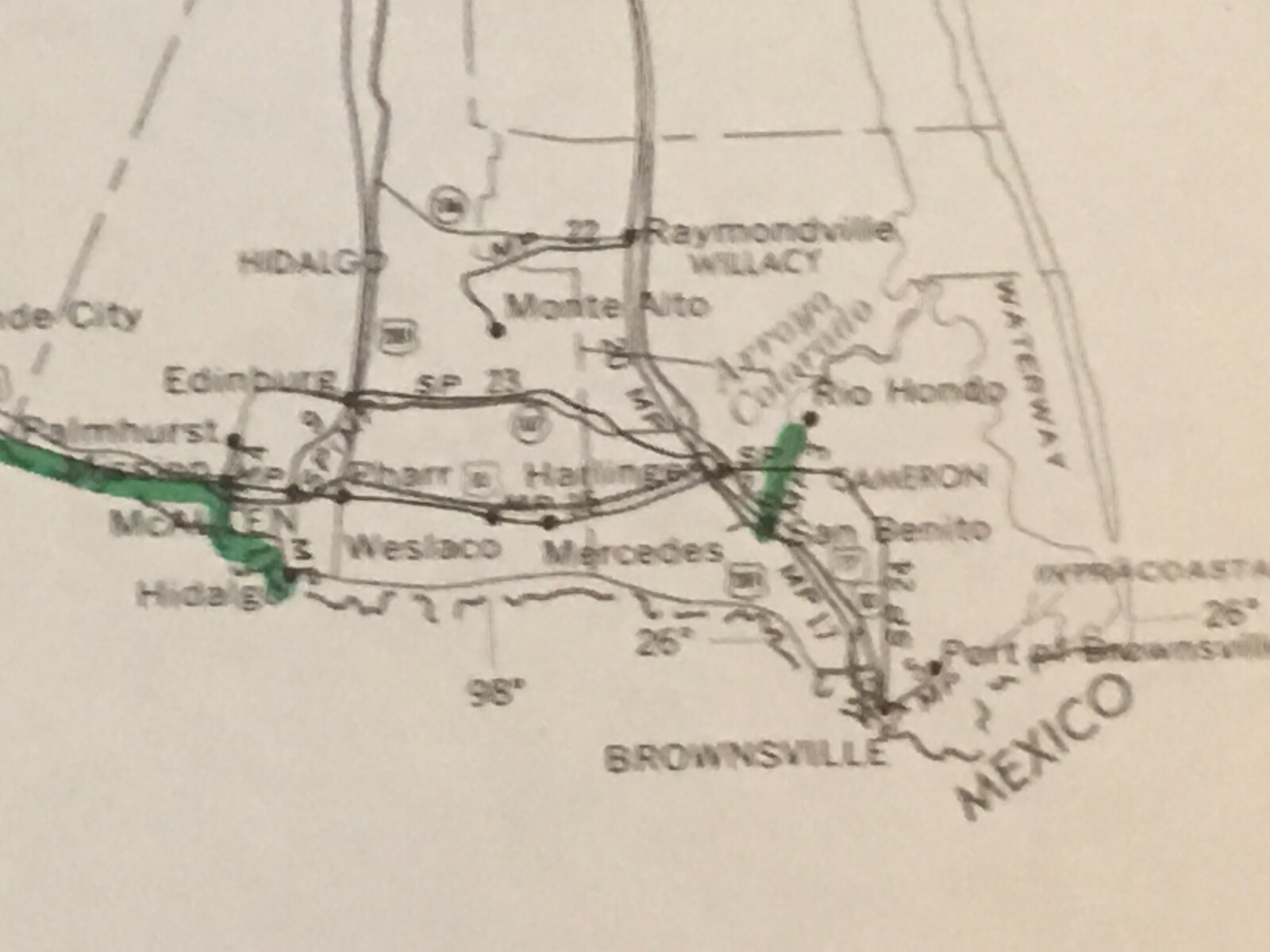 Vintage 1975 Texas(South) Transportation Map●Fed’l Railroad Adminstrat’n●11″x17″