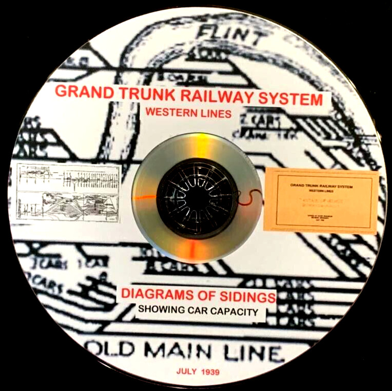 Grand Trunk Railway System 1939 Siding – Diagrams Car Capacity PDF Pages on DVD