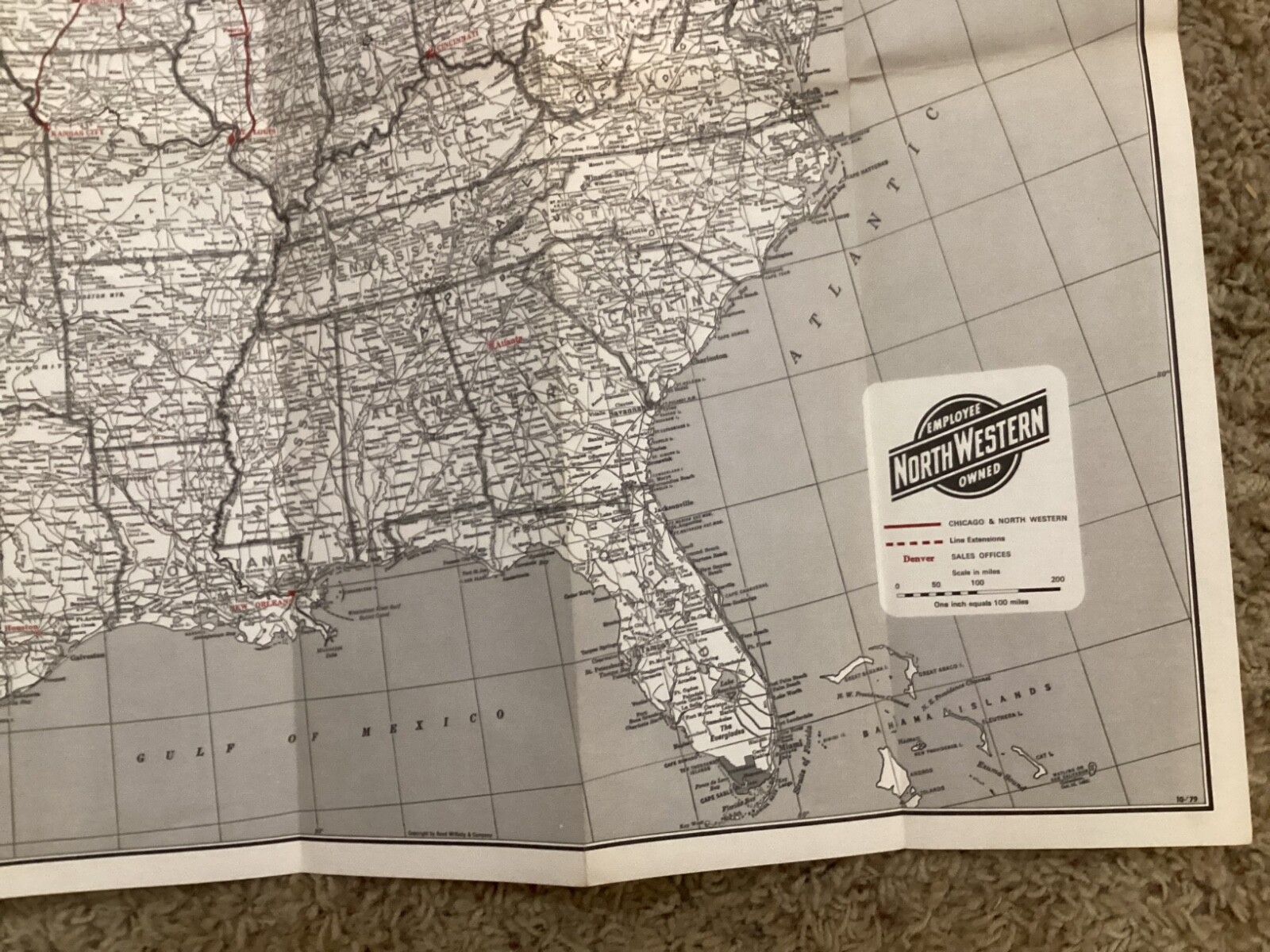 1979 CHICAGO AND NORTH WESTERN TRANSPORTATION COMPANY SYSTEM MAP