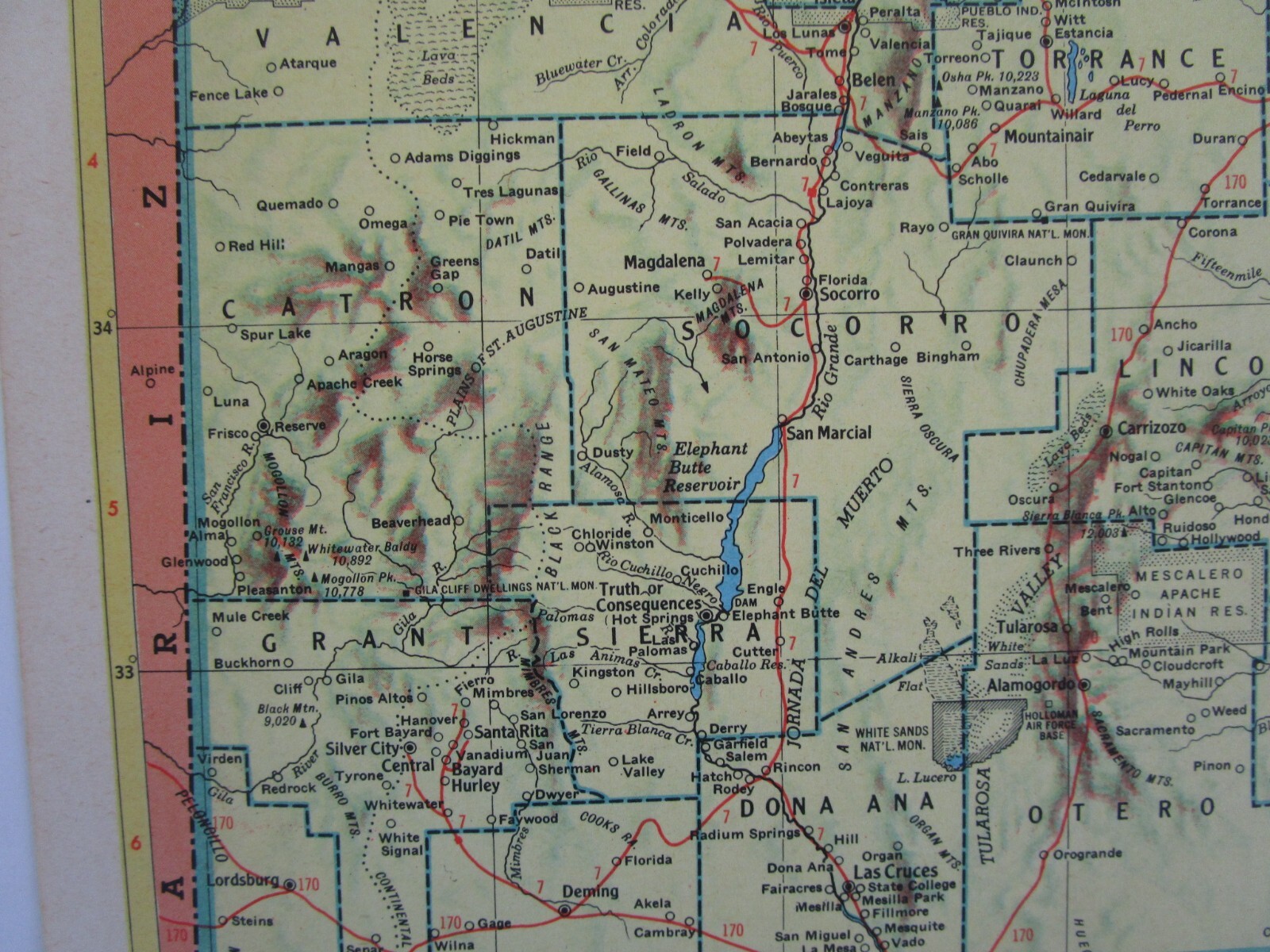 NJ NM Vtg 1952 NEW JERSEY RAILROAD Map. MORRISTOWN & ERIE RR ~or~ NEW MEXICO