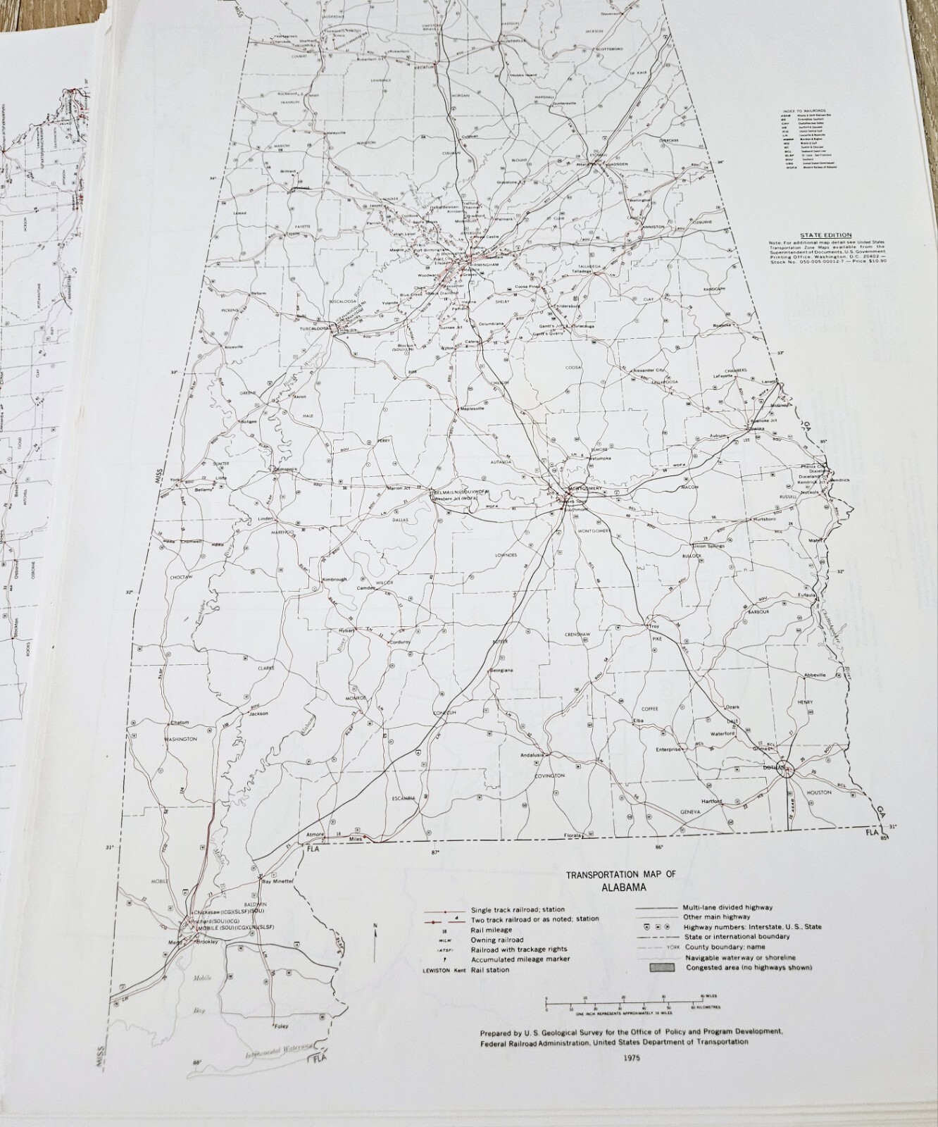 1975 US States Transportation Maps Set of 82 Fed Railroad Administration 22 x 17