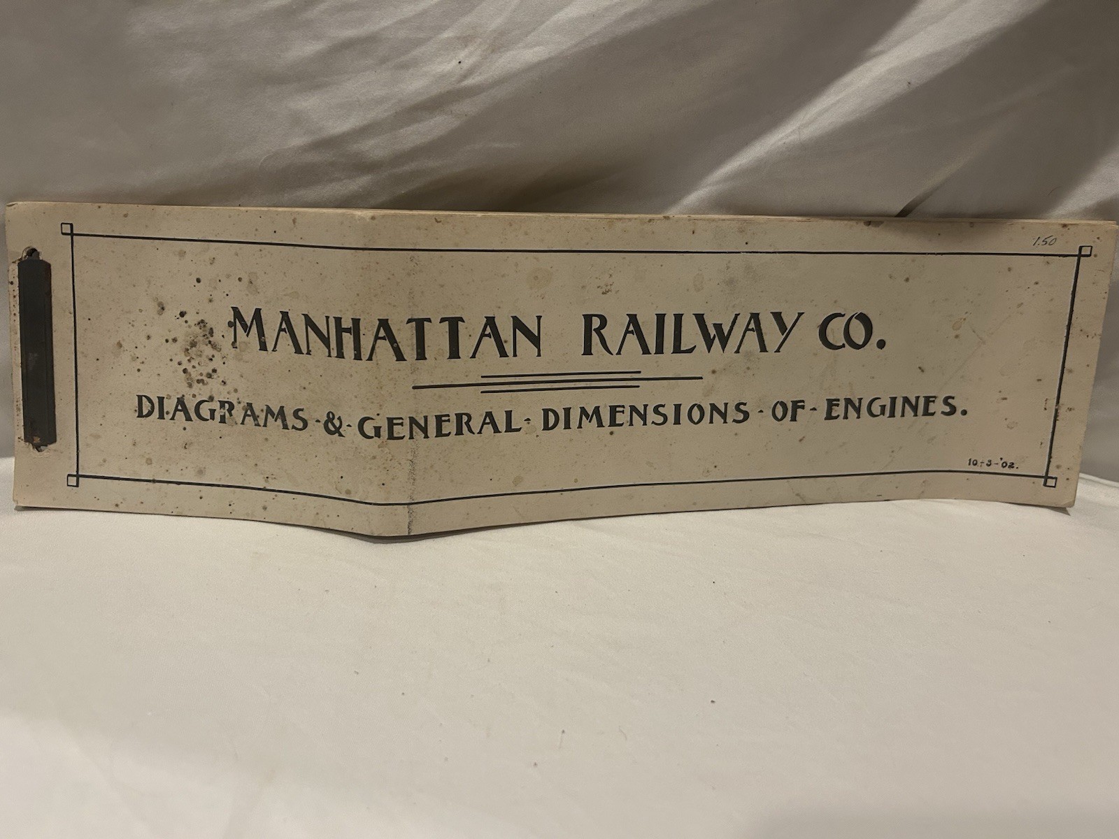 Antique 1902 Manhattan Railway Co. Engine Diagrams & Dimensions Blueprint Book
