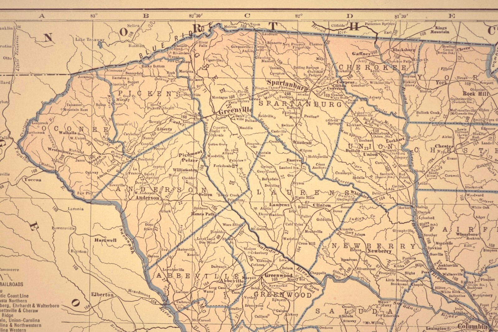 Vintage SOUTH CAROLINA Map Railroad LARGE Original Seaboard Air Line SAL RR
