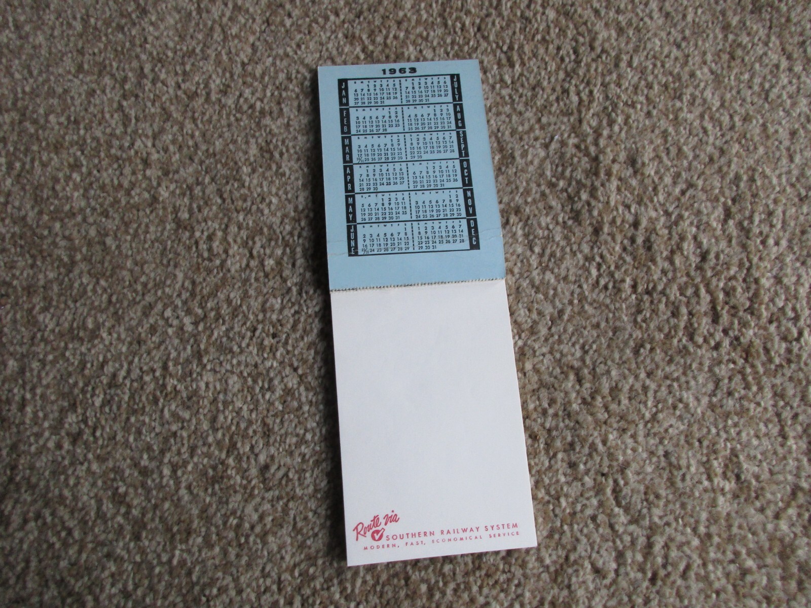 Vintage 1963 Southern Railway Systems Custom Tailored Freight Cars Note Pad