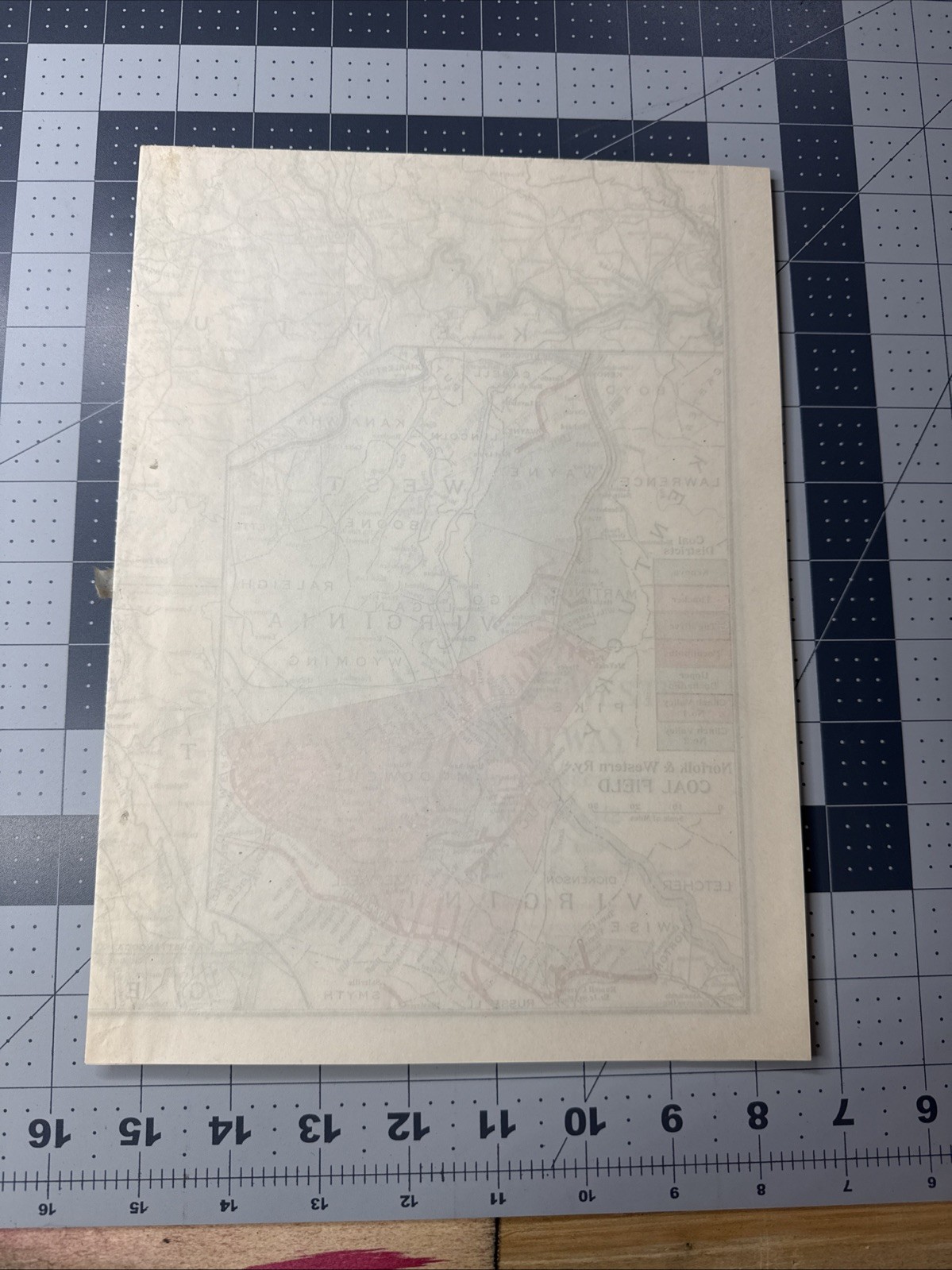 vintage railroad map: 22×32″ NORFOLK & WESTERN Railway 1942