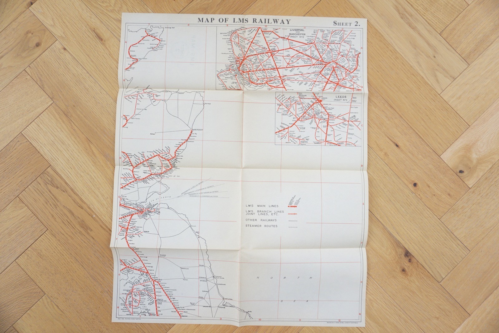 1939 List of Stations & Map (x4) of the LMS Londond Midland Scotland