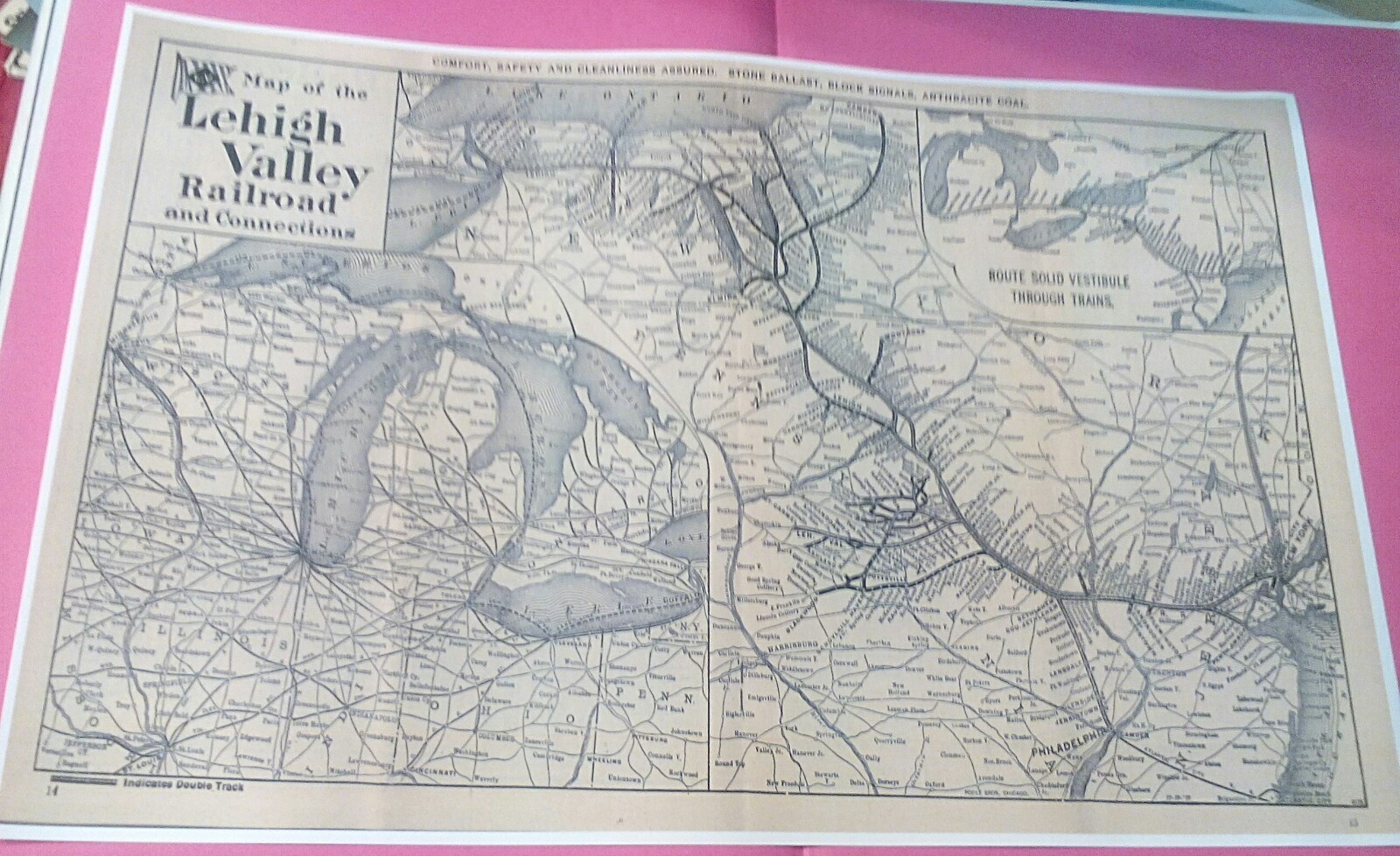1910 Lehigh Valley Railroad Pa LVRR 100’s Of Stations RARE System Map NEW Poster