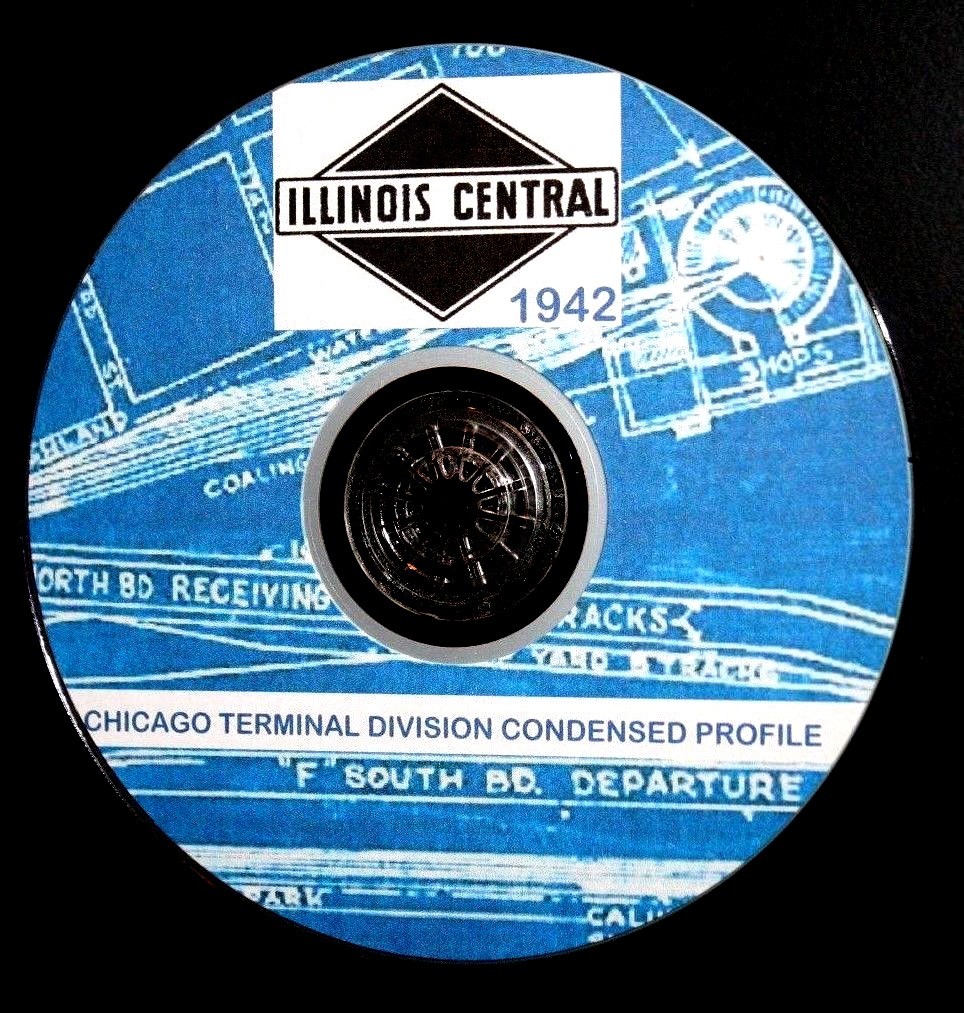 Illinois Central RR 1942 Chicago Terminal Condensed Profiles PDF pages on DVD