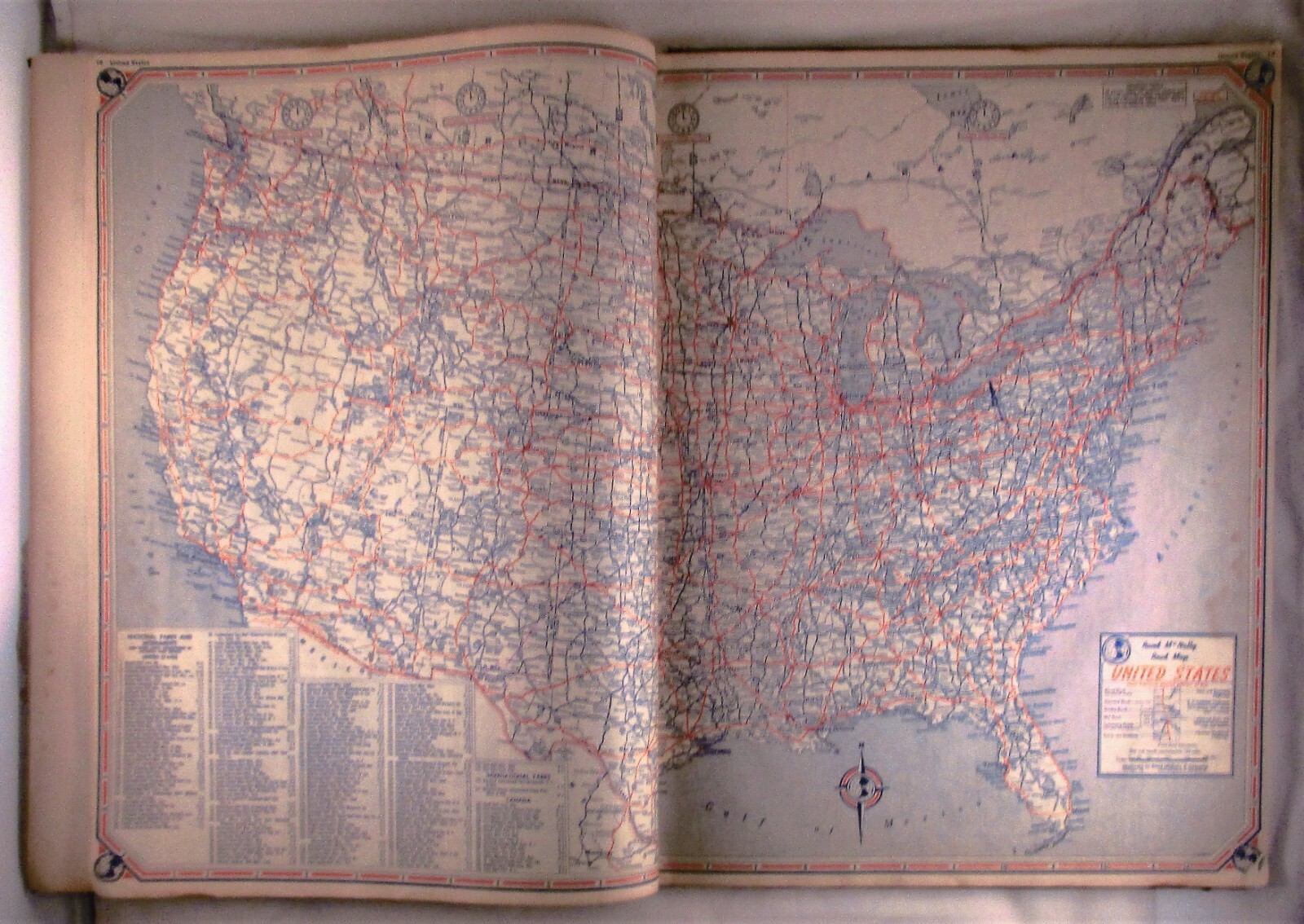 1950 Leahy Hotel Guide Travel Atlas Santa Fe Railrod Canada United States Mexico