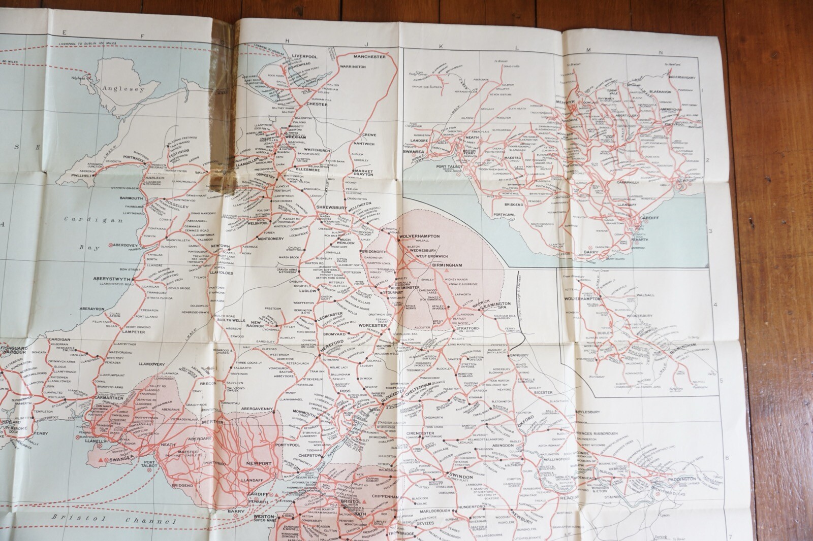 Sept 1933 GWR Railway Large Map