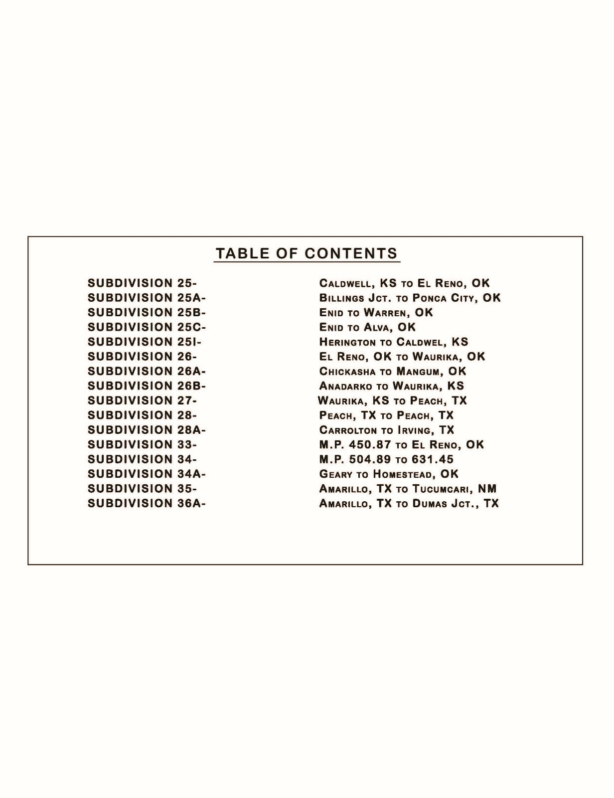 Rock Island 1973 Southern Division Track Chart Pages on DVD