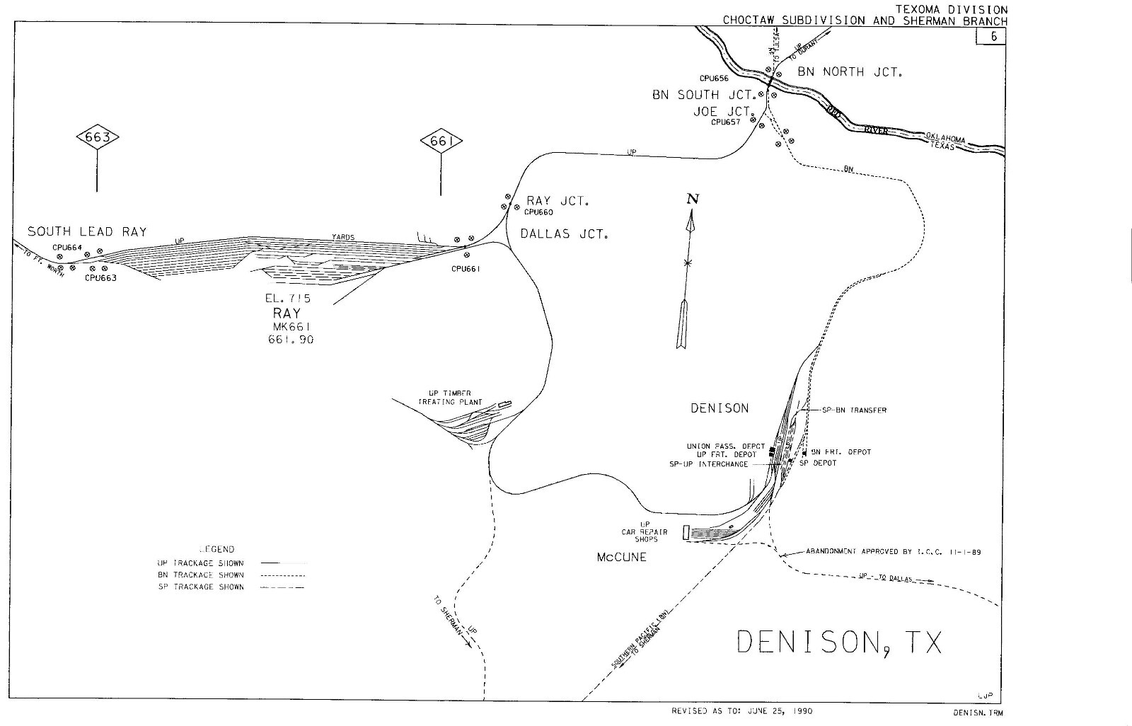 Union Pacific 1990 Texoma Division – 13 Condensed Profile PDF Pages on DVD