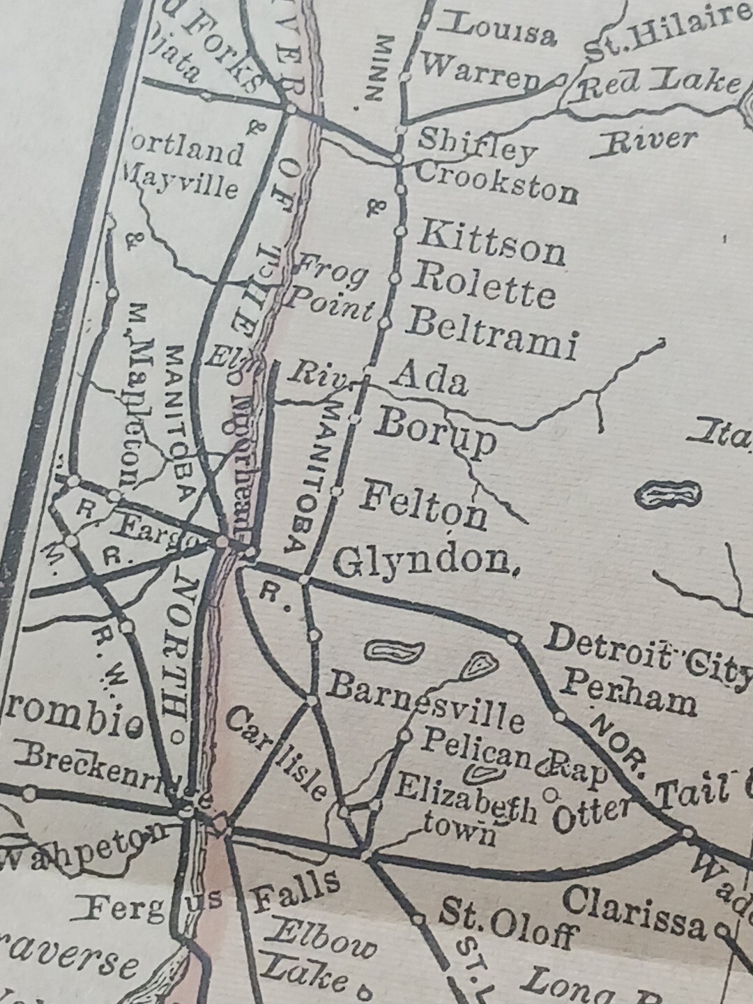 Dated 1886 Train Route Map Wisconsin Minnesota Iowa All Railroad Lines 9″x12″