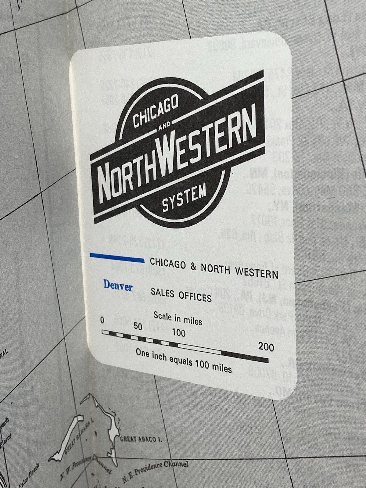 1985 CHICAGO AND NORTH WESTERN RAILROAD TRAIN TRANSPORTATION COMPANY SYSTEM MAP