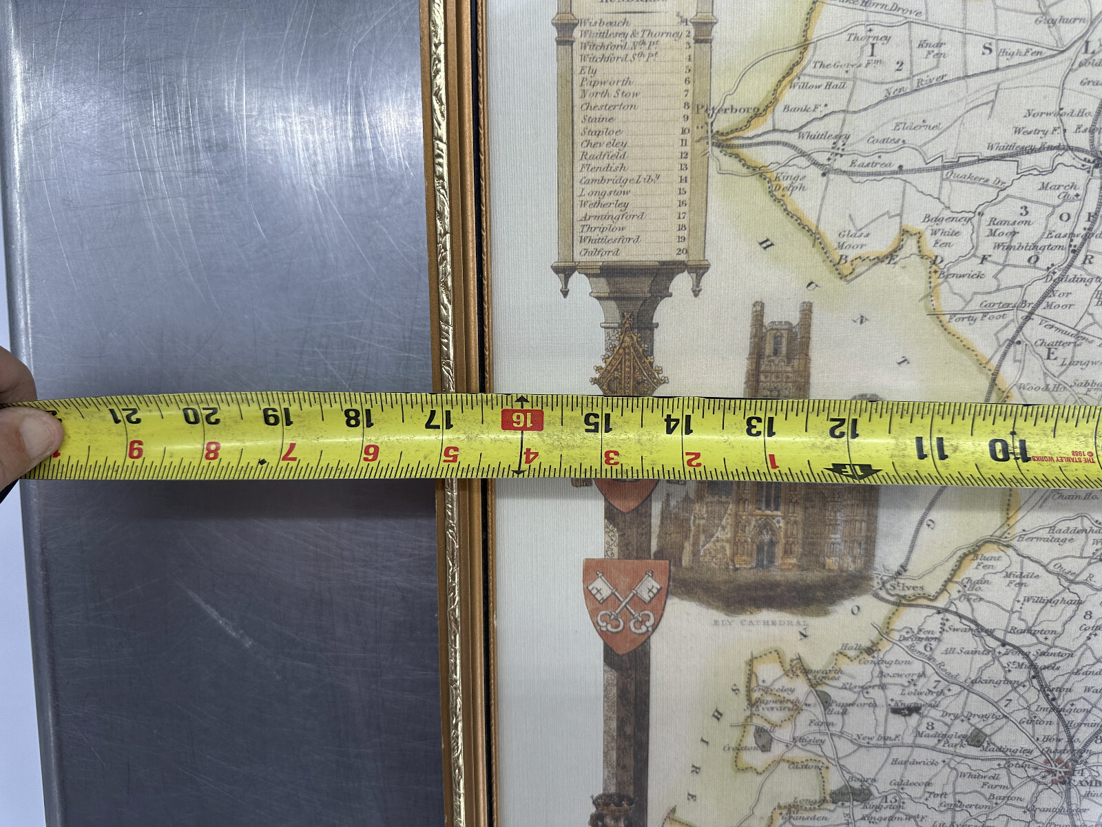 Cambridgeshire Railway Stations Map ~ Framed 17″ x 21″