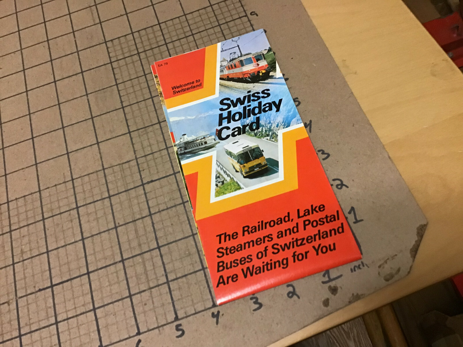 Vintage Original Brochure 1979 SWISS HOLIDAY CARD – railroad lake steamers w map
