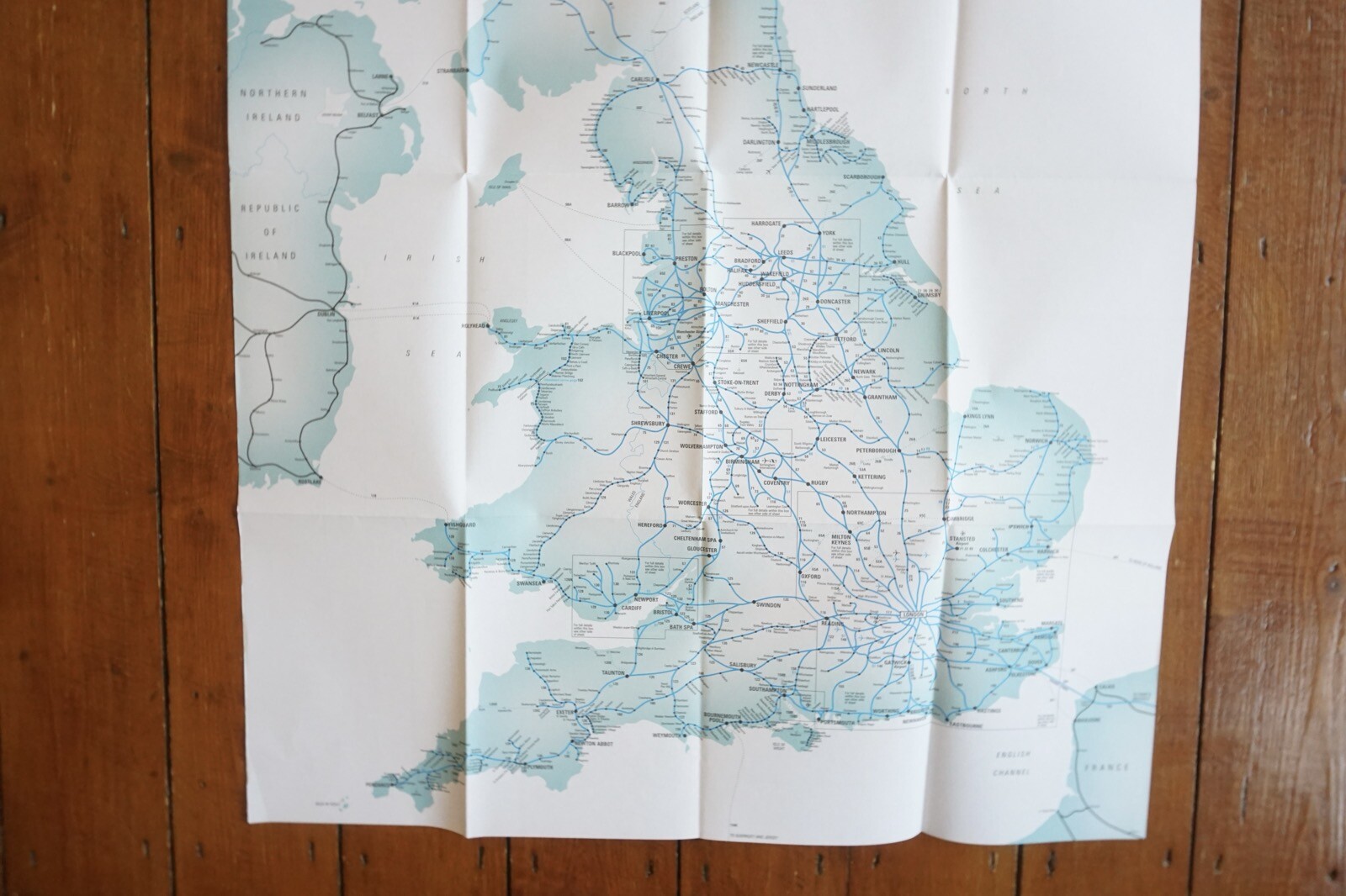 2004 British Rail Passenger Network Railway Map VGC