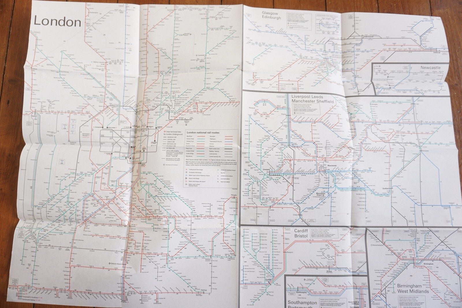 2000 2001 British Rail Passenger Network Railway Map VGC