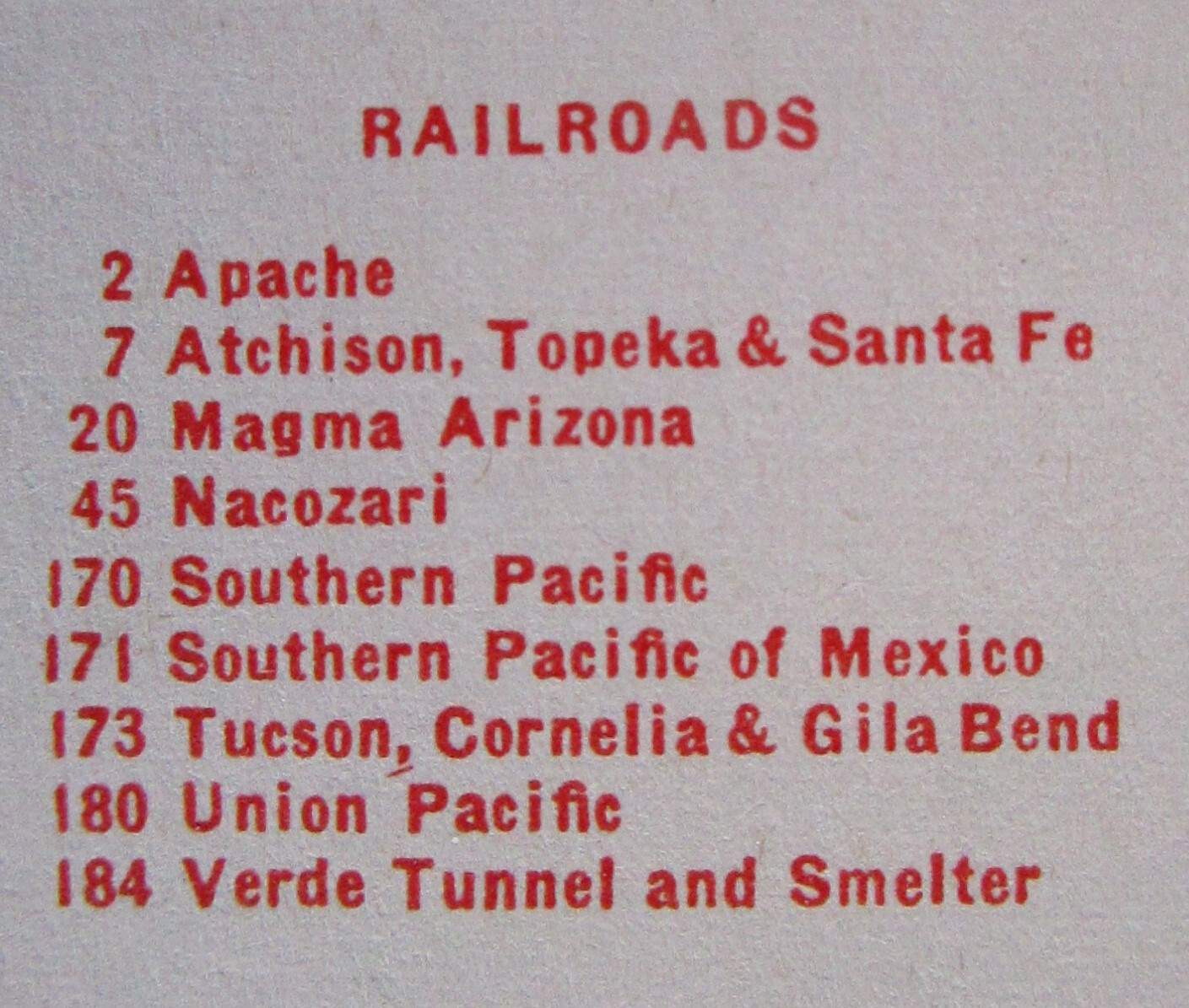 AL AZ Vintage 1951 ALABAMA RAILROAD Map. MERIDIAN BIGBEE RIVER RR or ARIZONA