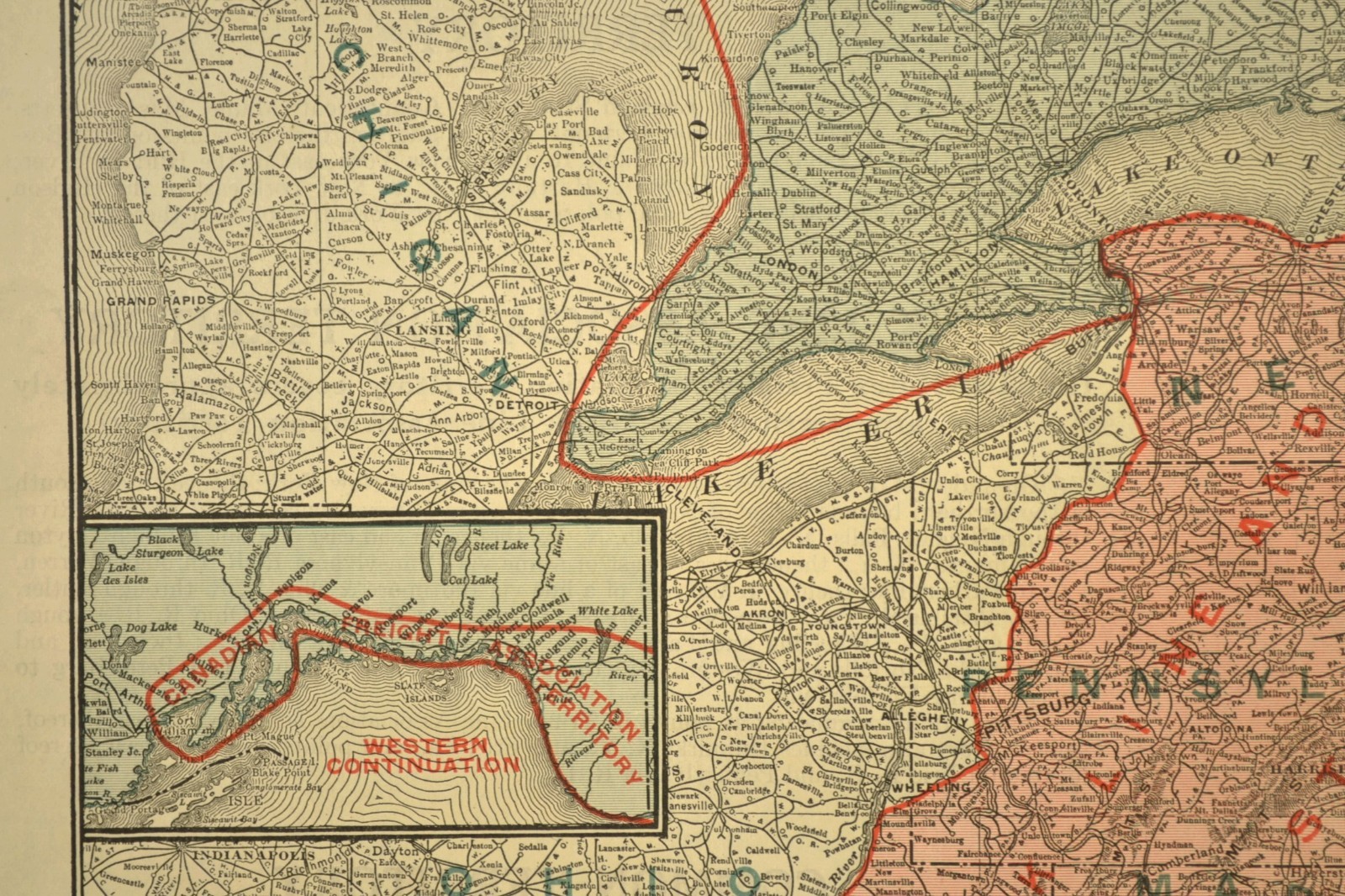 Northeast United States Map Railroad Freight Association Territories circa 1919